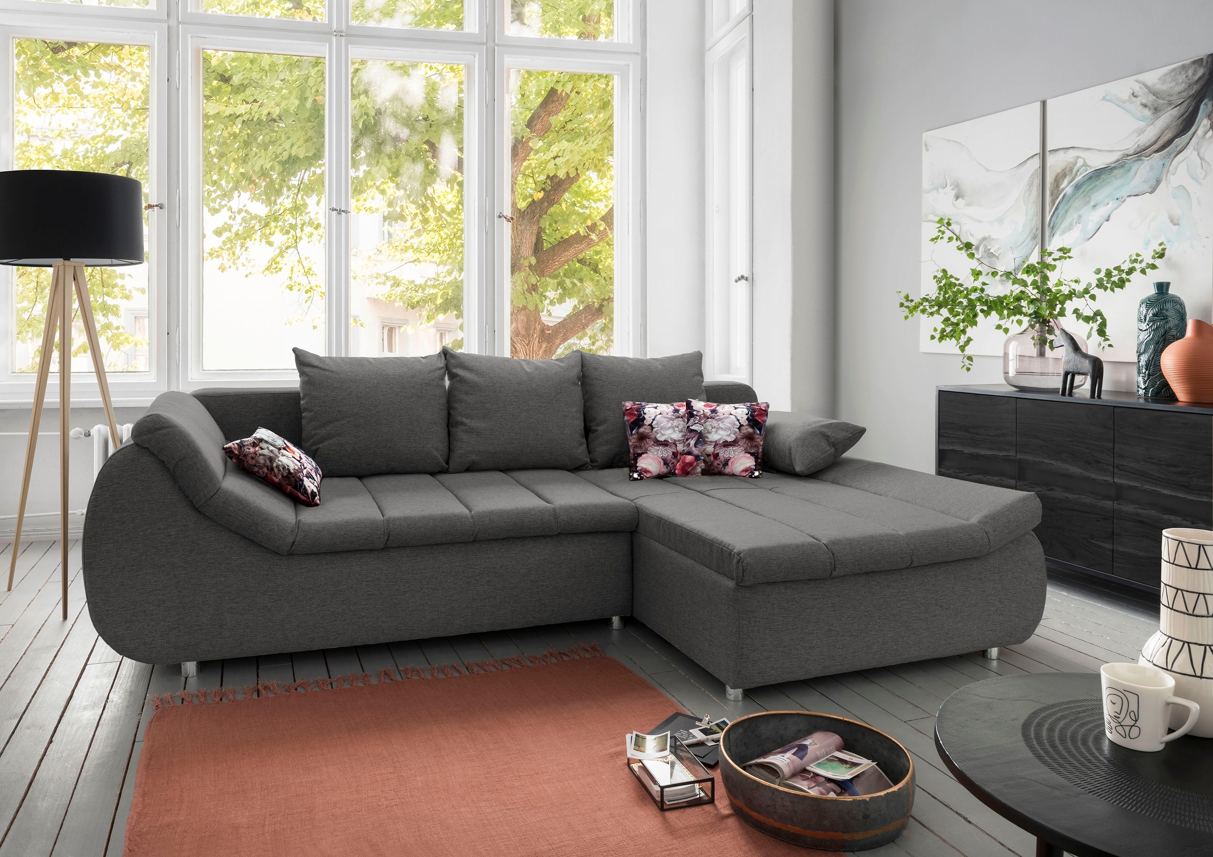 INOSIGN Ecksofa »Imola elegant und modern, aktuelle Steppung im Sitz, beque günstig online kaufen