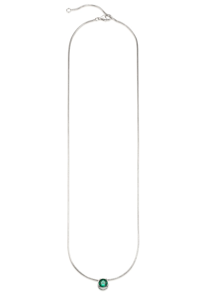 Bruno Banani Kette mit Anhänger »Schmuck Geschenk Silber 925 Halsschmuck Halskette Schlangenkette Stein«, mit Zirkonia (synth.), Korund (synth.) oder Spinell (synth.)