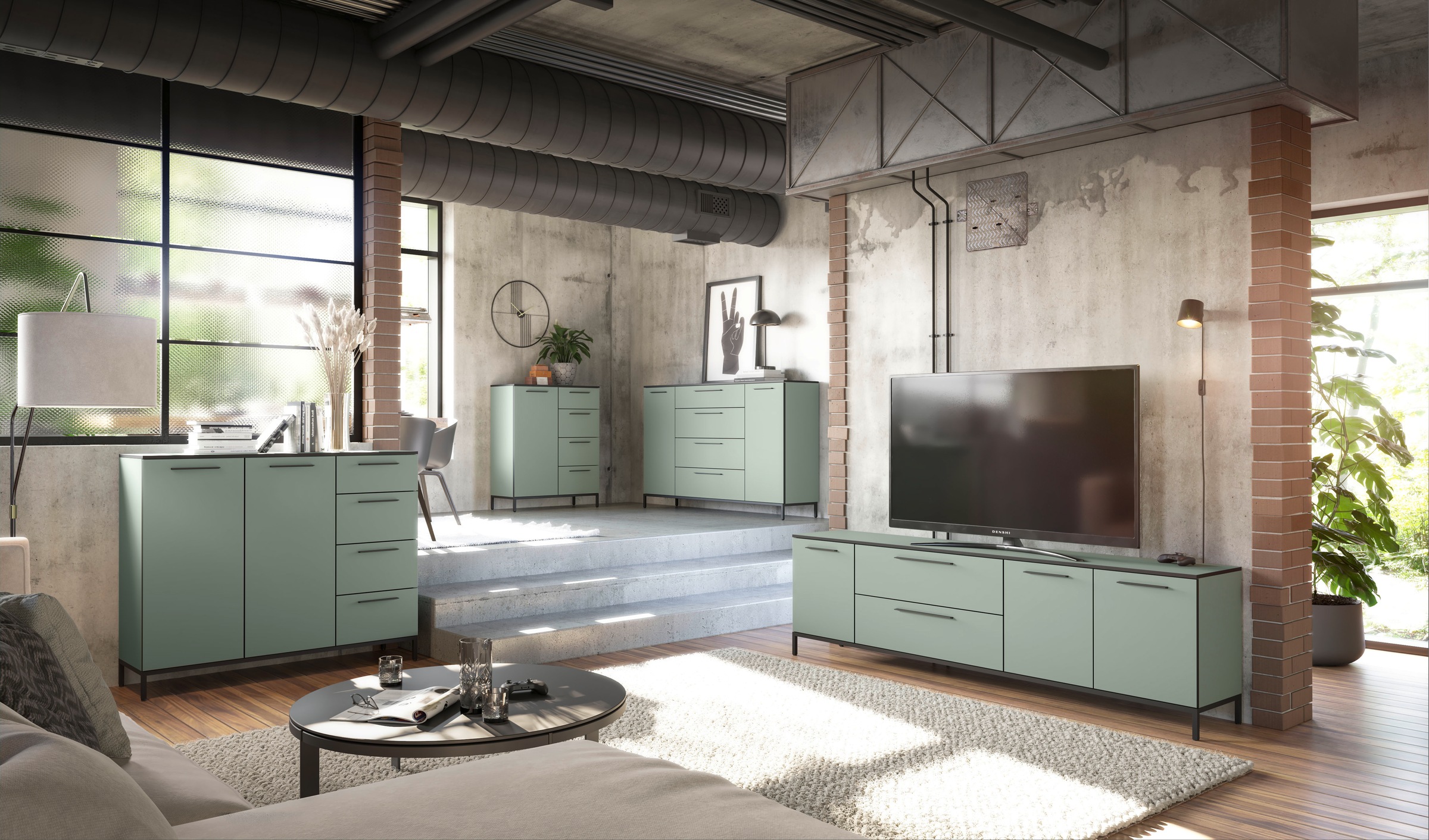 Manjana Möbel Kommode »Kommode mit Schwarz matten Metallgriffen in verschiedenen Ausführungen«