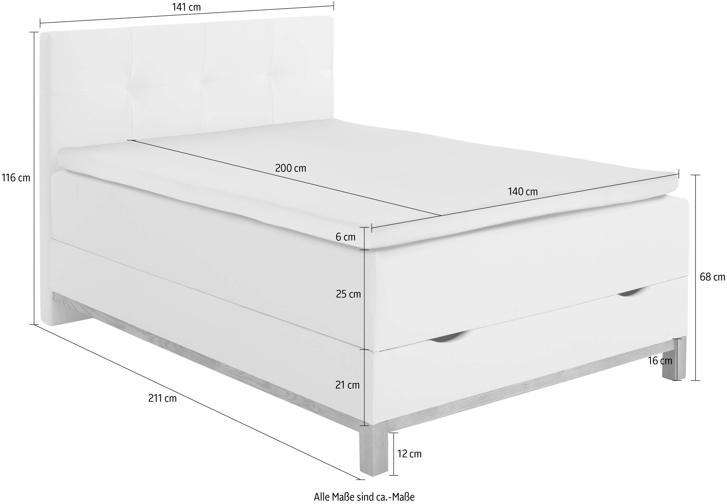 meise.möbel Boxspringbett »Catania«, mit Bettkasten und Topper
