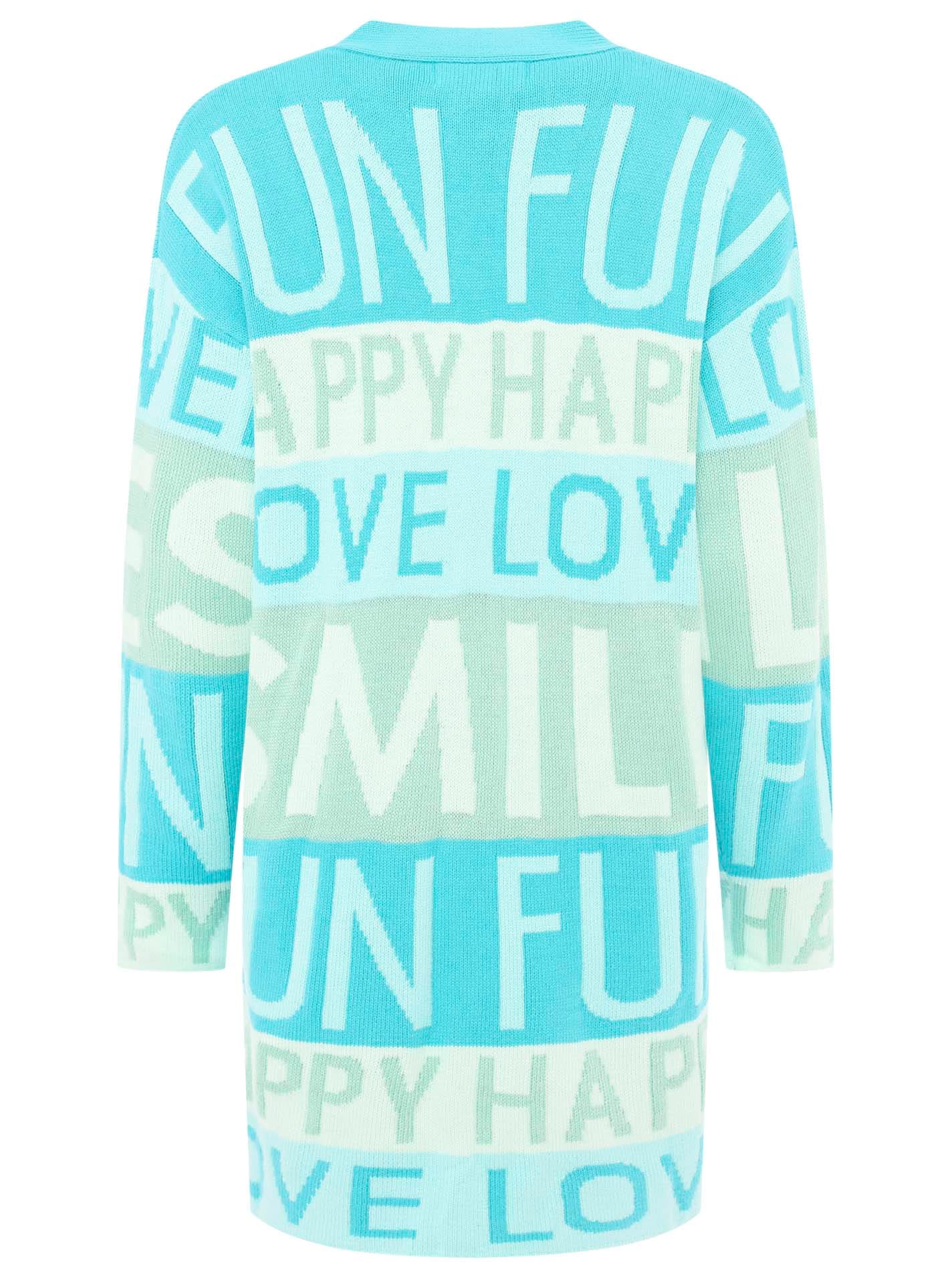 Zwillingsherz Cardigan »"Smile Fun Happy"«, mit Schriftzug und Streifen