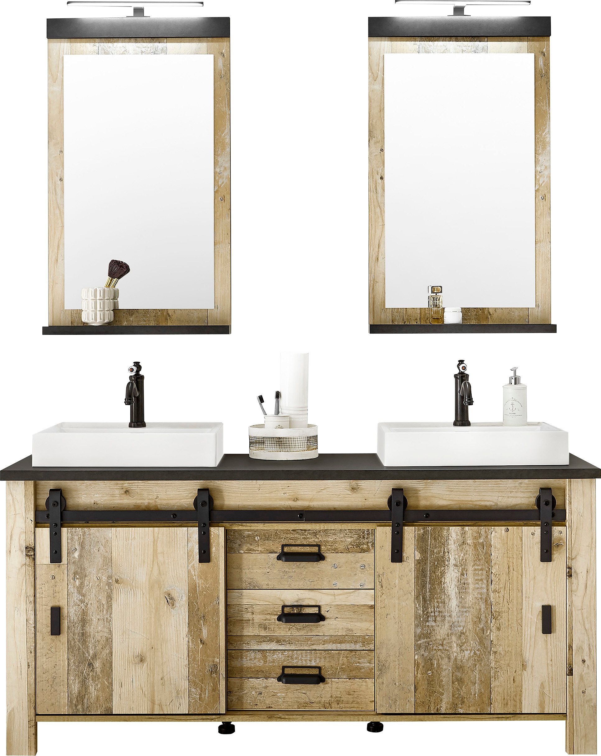 Home affaire Badmöbel-Set »SHERWOOD, Bad im modernen Design, 3-teiliges Bad günstig online kaufen