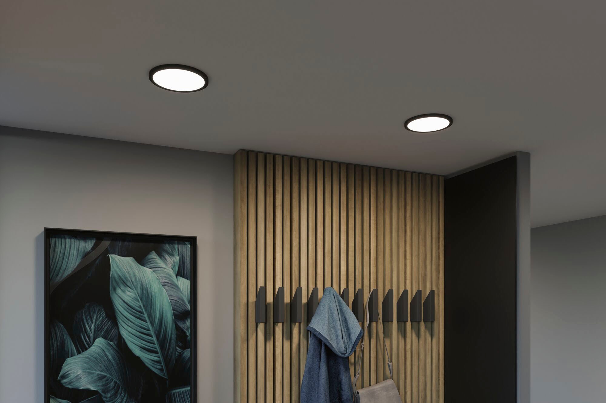 Paulmann LED Einbauleuchte »LED Einbaupanel Areo VariFit IP44 rund 175mm 3000K Schwarz dimmbar«, 1 flammig, LED Einbaupanel Areo VariFit IP44 rund 175mm 3000K Schwarz dimmbar