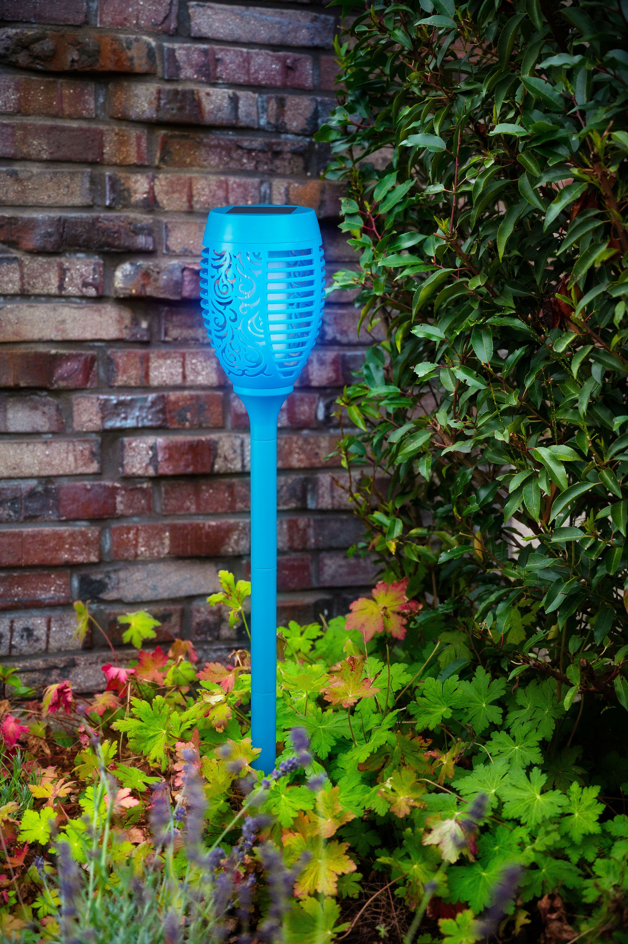 BONETTI LED Gartenfackel, Leuchtmittel LED-Modul | LED fest integriert, LED Solar Gartenfackel mit realer Flamme 3er Set