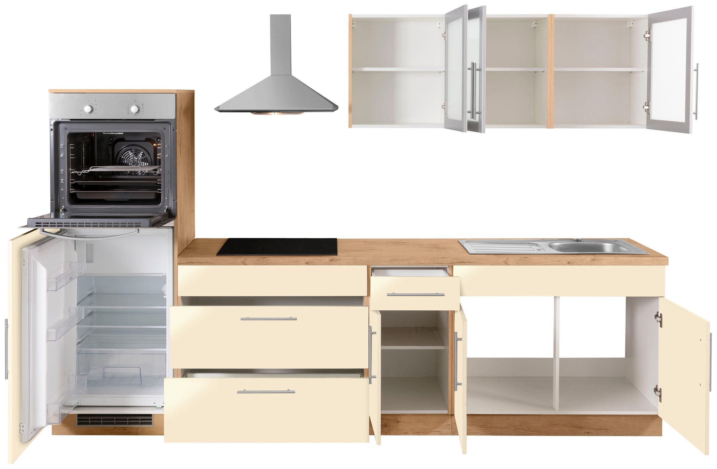 wiho Küchen Küchenzeile »Aachen«, auf Raten E-Geräte, Breite ohne bestellen 290 cm