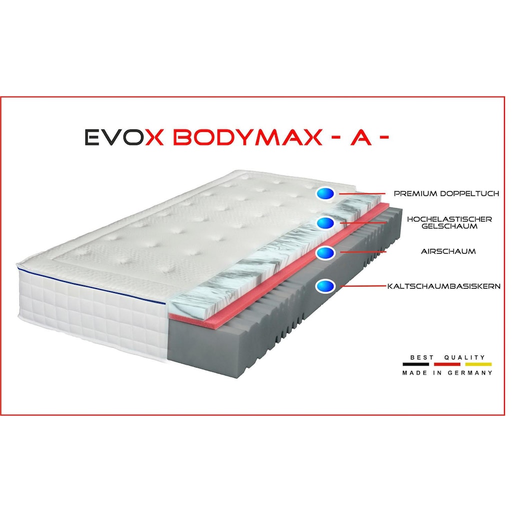 Breckle Northeim Gelschaummatratze »EVOX Bodymax A«, 24 cm hoch, Raumgewicht: 50 kg/m³, (1 St.)
