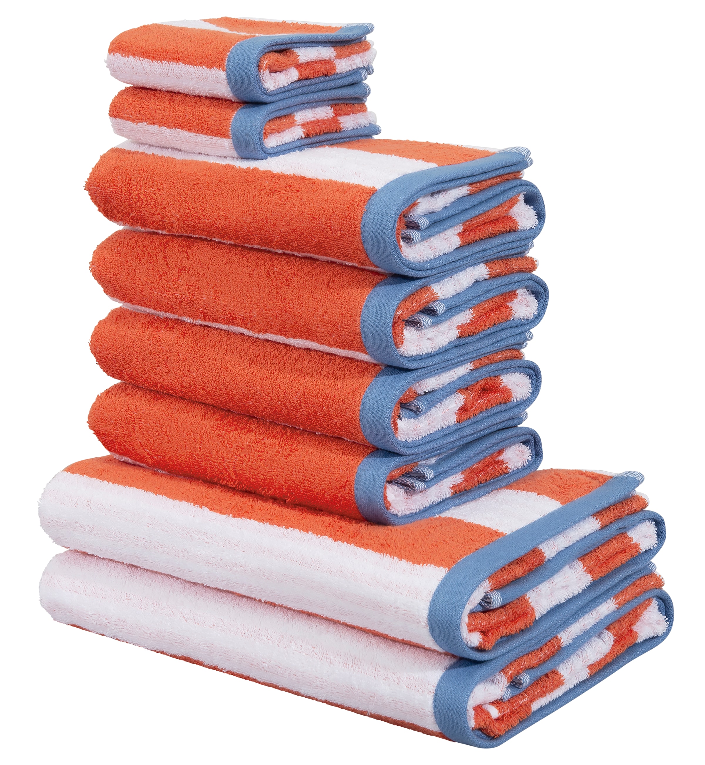 OTTO home Handtuch Set »Elenna, Handtücher, 100% Baumwolle, 500 gr/m², 8-tlg.« Set 8 Frottier Duschtücher, Handtücher, Gästehandtücher, modern, Streifen
