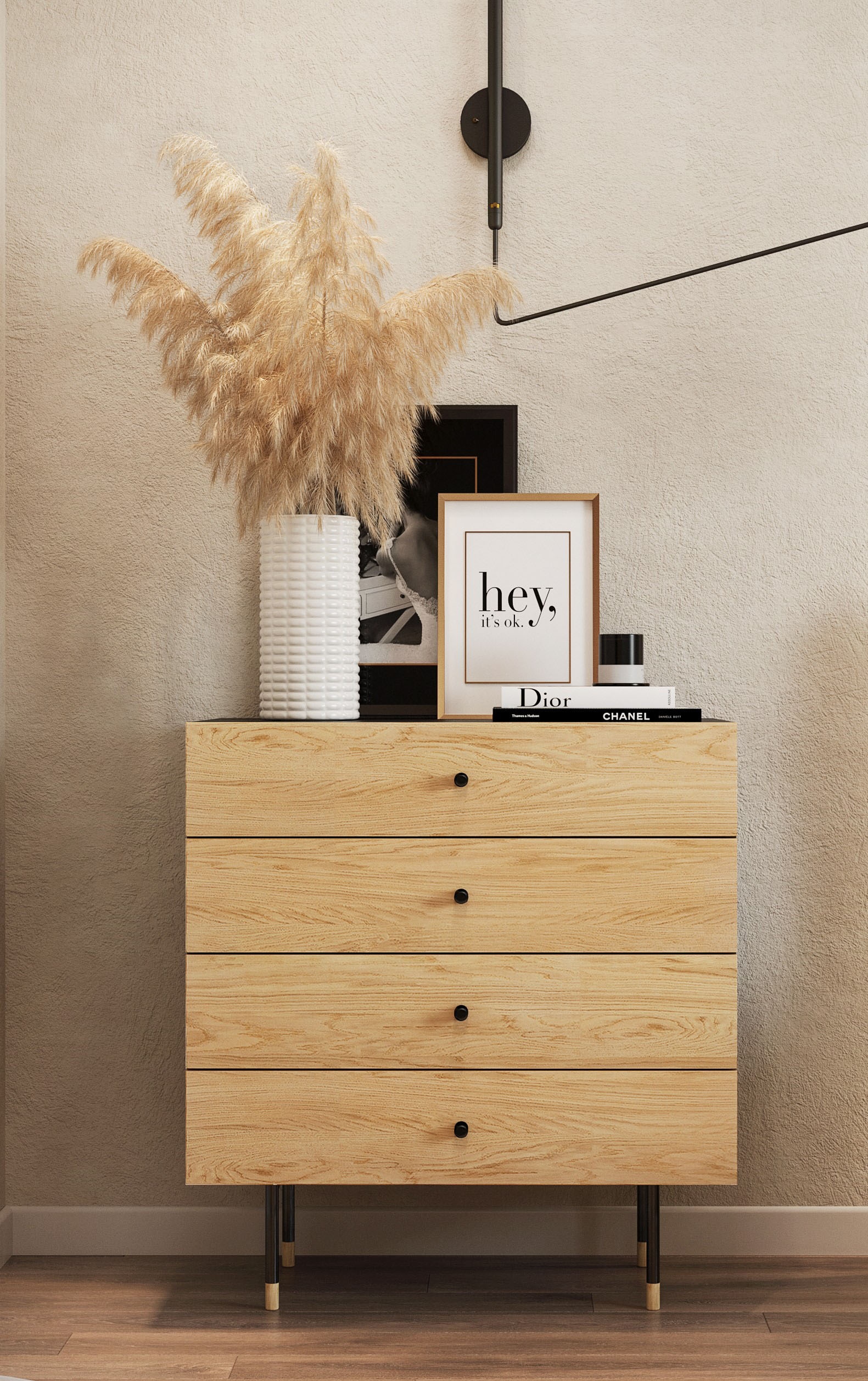 Woodman Kommode »Jugend« Echtholzfurnier aus Eiche, in 2 Breiten, mit Schub günstig online kaufen