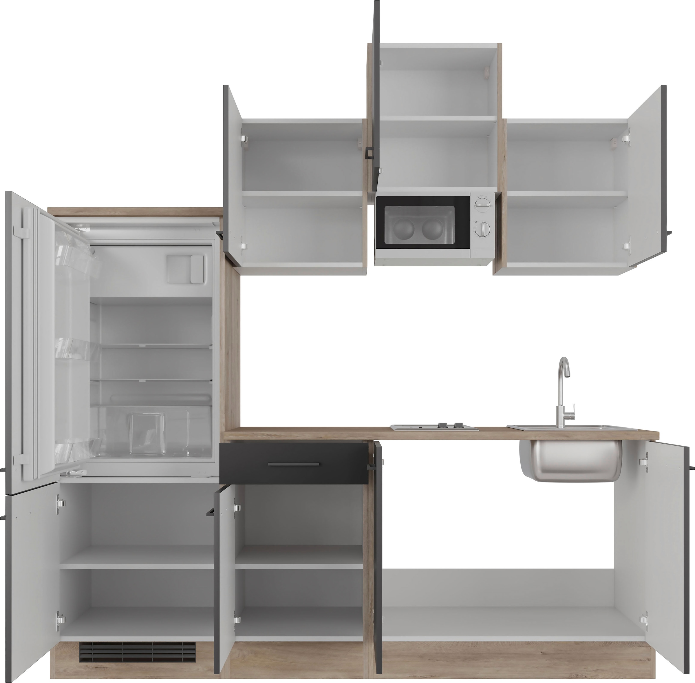 Flex-Well Küchenzeile »Capri«, mit E-Geräten, Gesamtbreite 210 cm, in weiten Farben erhältlich