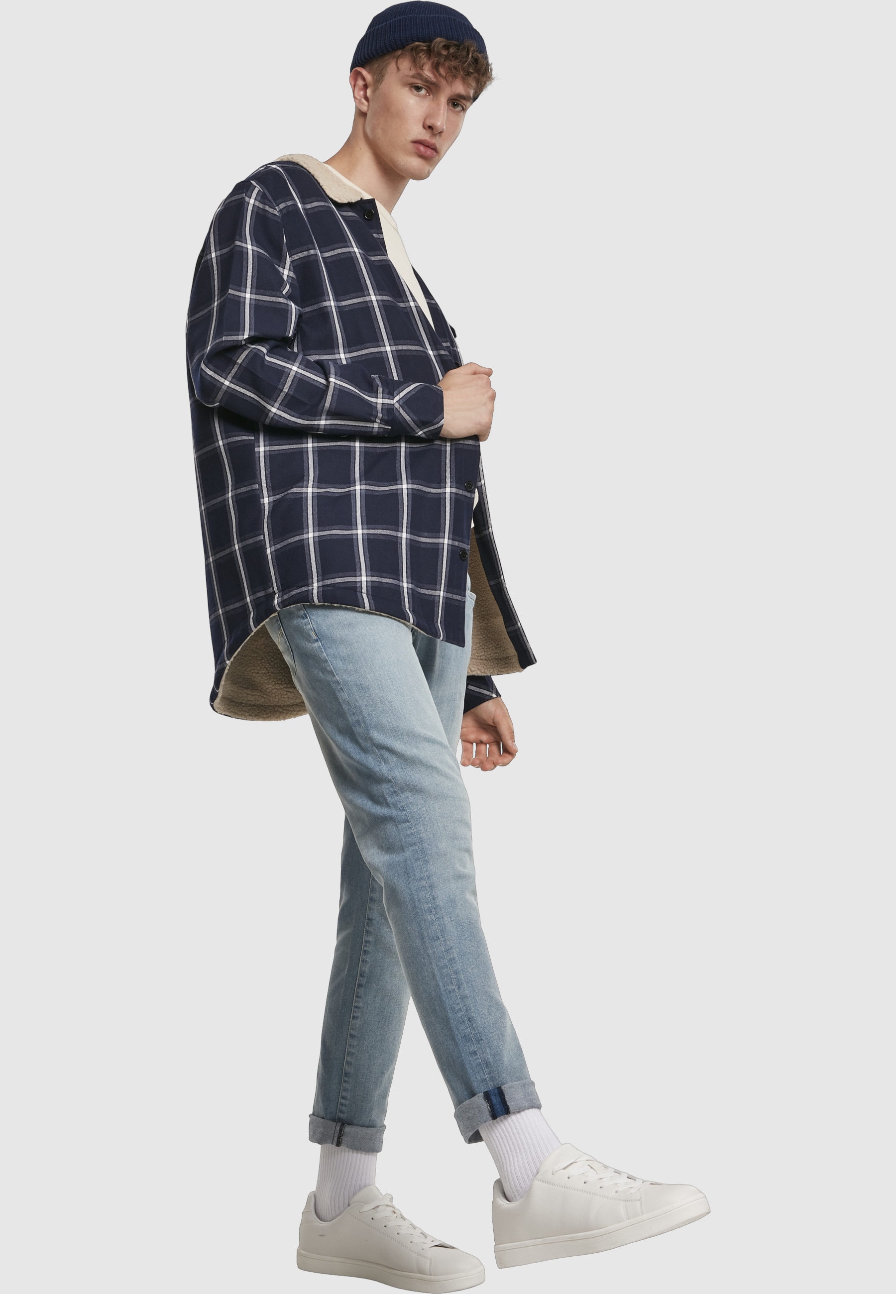 URBAN CLASSICS Kurzmantel »Urban Classics Herren Sherpa Lined Shirt Jacket«