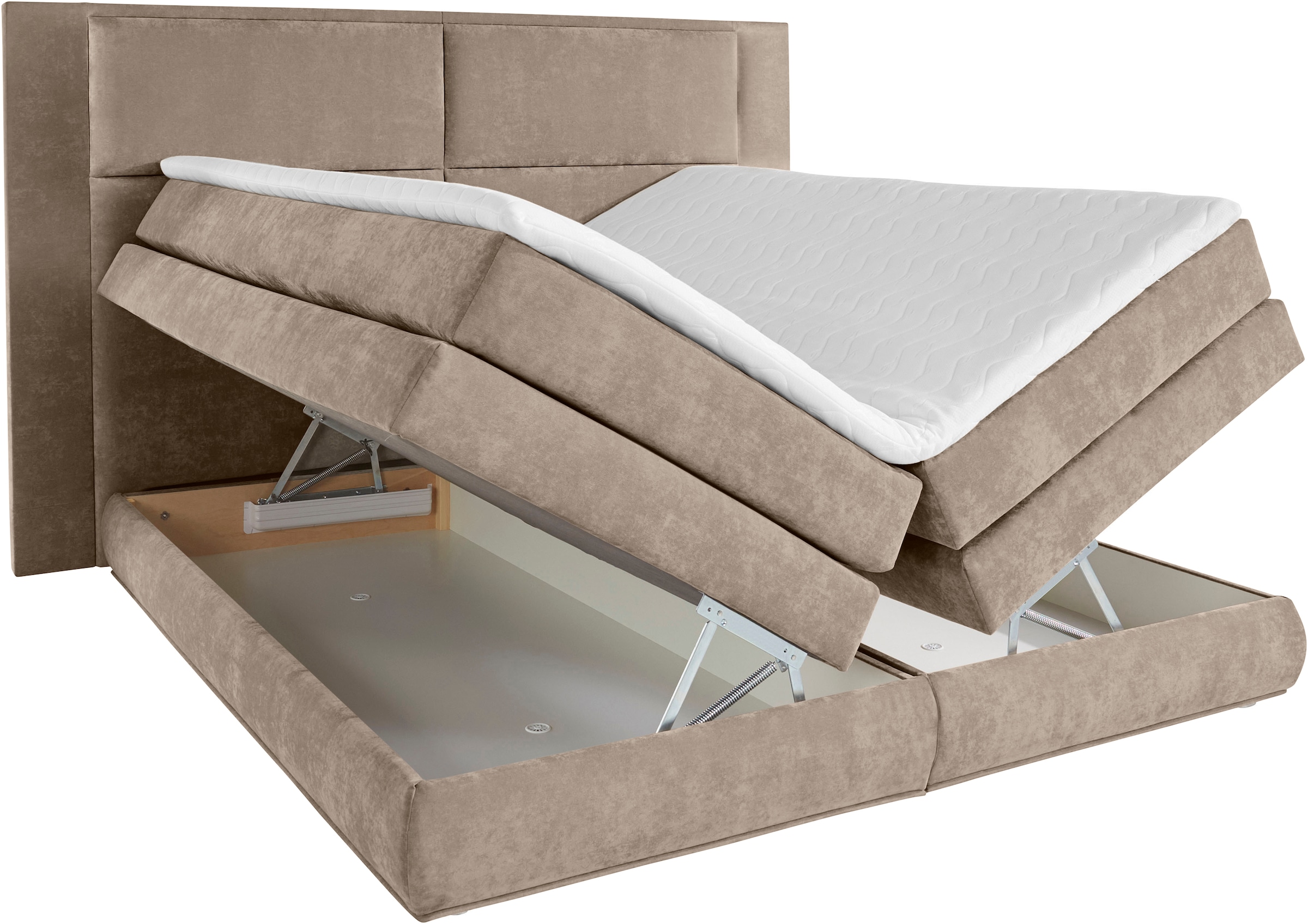 COLLECTION AB Boxspringbett Copenhagen, inklusive Bettkasten und Topper, wahlweise mit LED-Beleuchtung