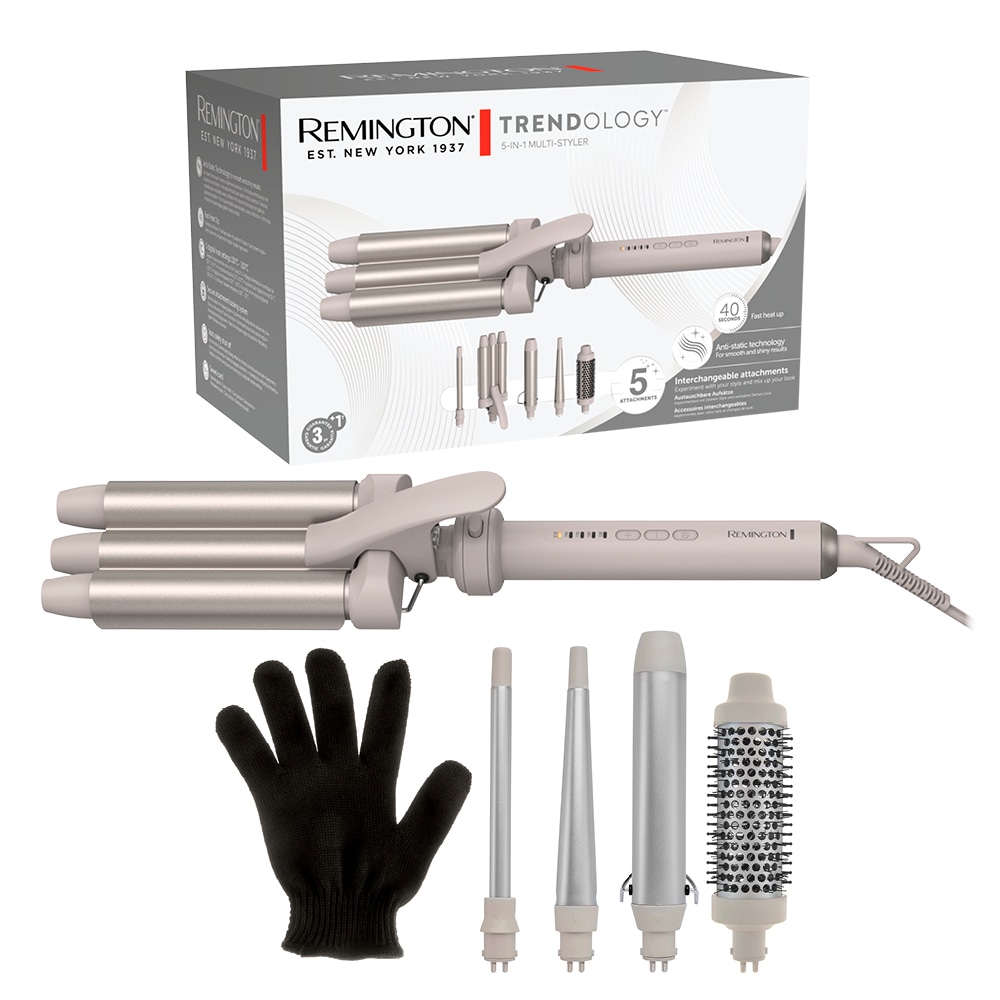 Remington Haarstyler »Trendology 5-in-1 Multistyler(CI41MS5)« Keramik-Beschichtung 5 auswechselbare Aufsätze, 5 digitale Heizstufen, Auto Memory Funktion