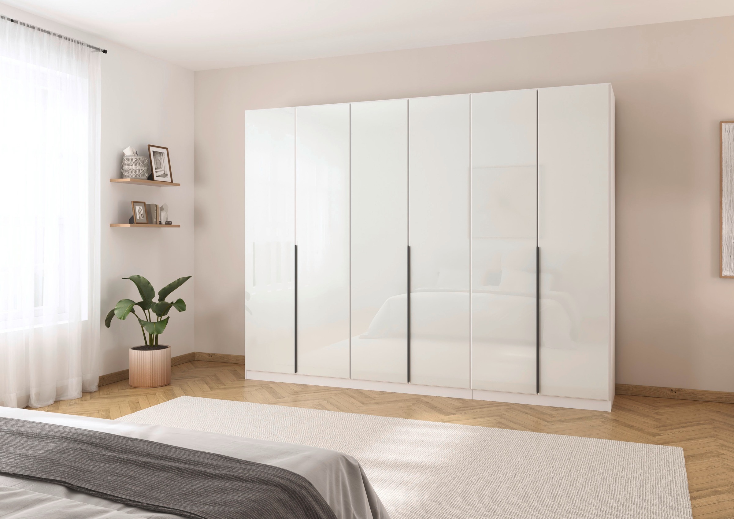 rauch Drehtürenschrank »Kleiderschrank Kleiderschränke Schrank Garderobe AGORDO mit Glasfront«, (in zwei Griff-Farben), durchdachte Innenausstattung, in 6 Breiten und 2 Höhen MADE IN GERMANY