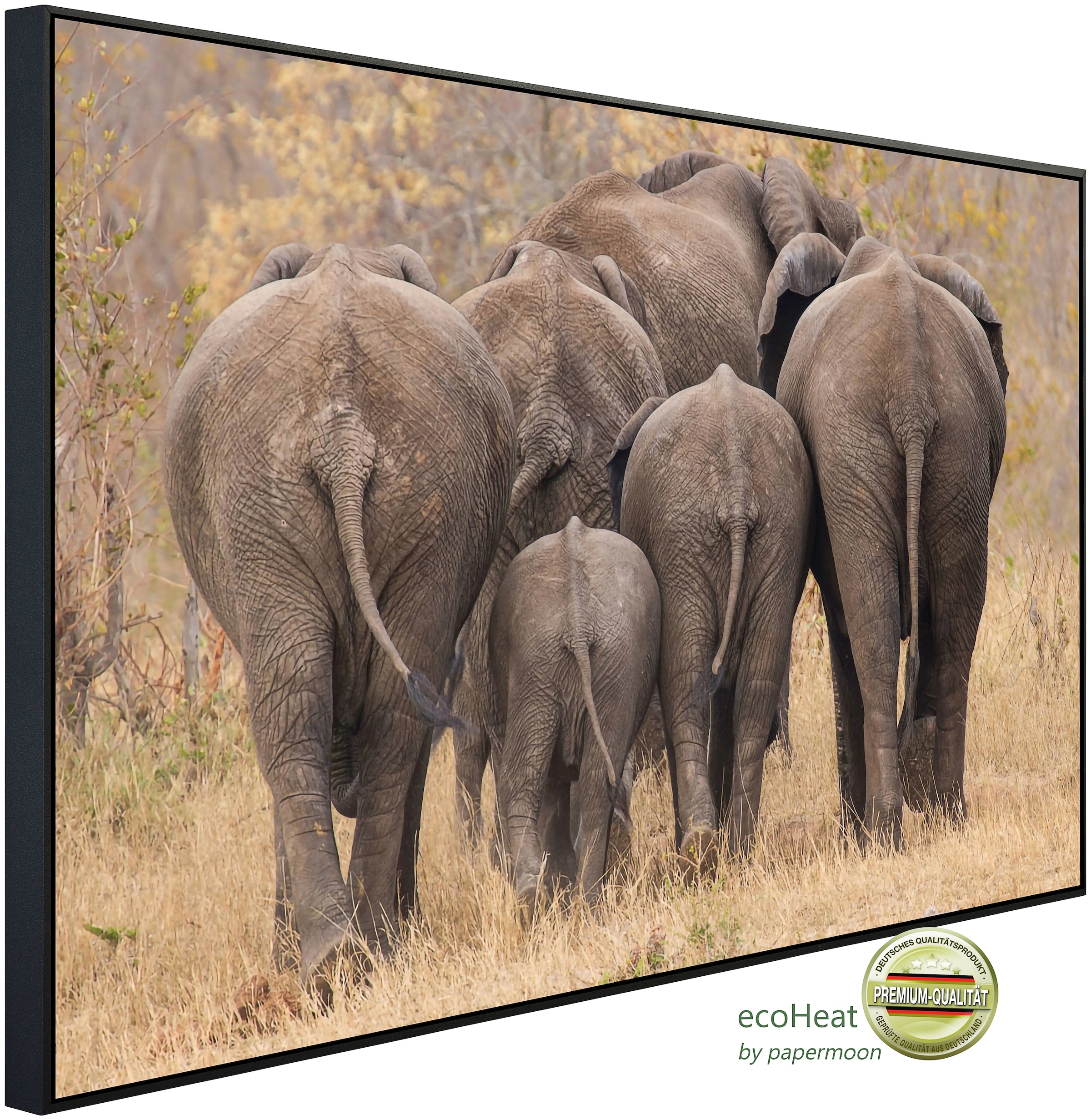 Papermoon Infrarotheizung »Elefanten gehen weg«, sehr angenehme Strahlungsw günstig online kaufen