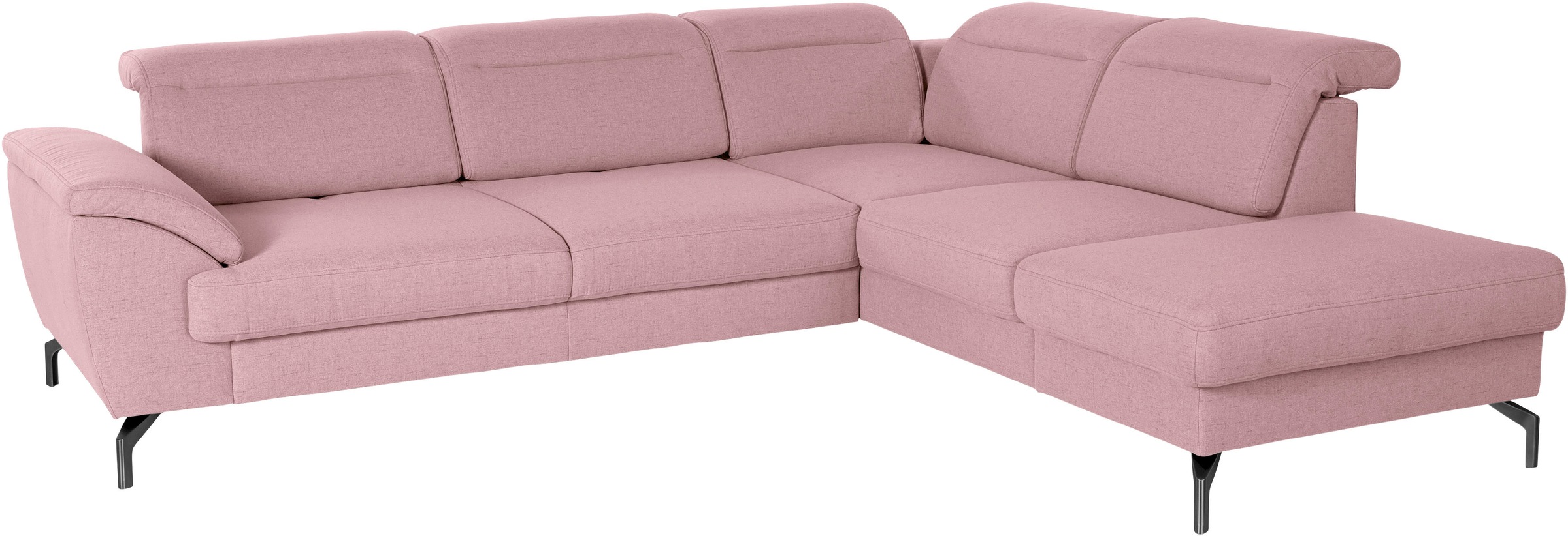 sit&more Ecksofa »Percy L-Form«, 15 cm Fußhöhe, Sitztiefenverstellung, wahlweise in 2 Fußfarben