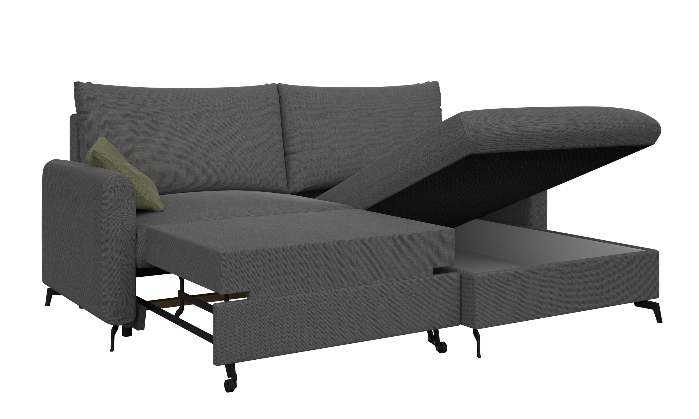 INOSIGN Ecksofa »Leilani«, Recamiere beidseitig montierbar, mit Bettfunktion und Bettkasten