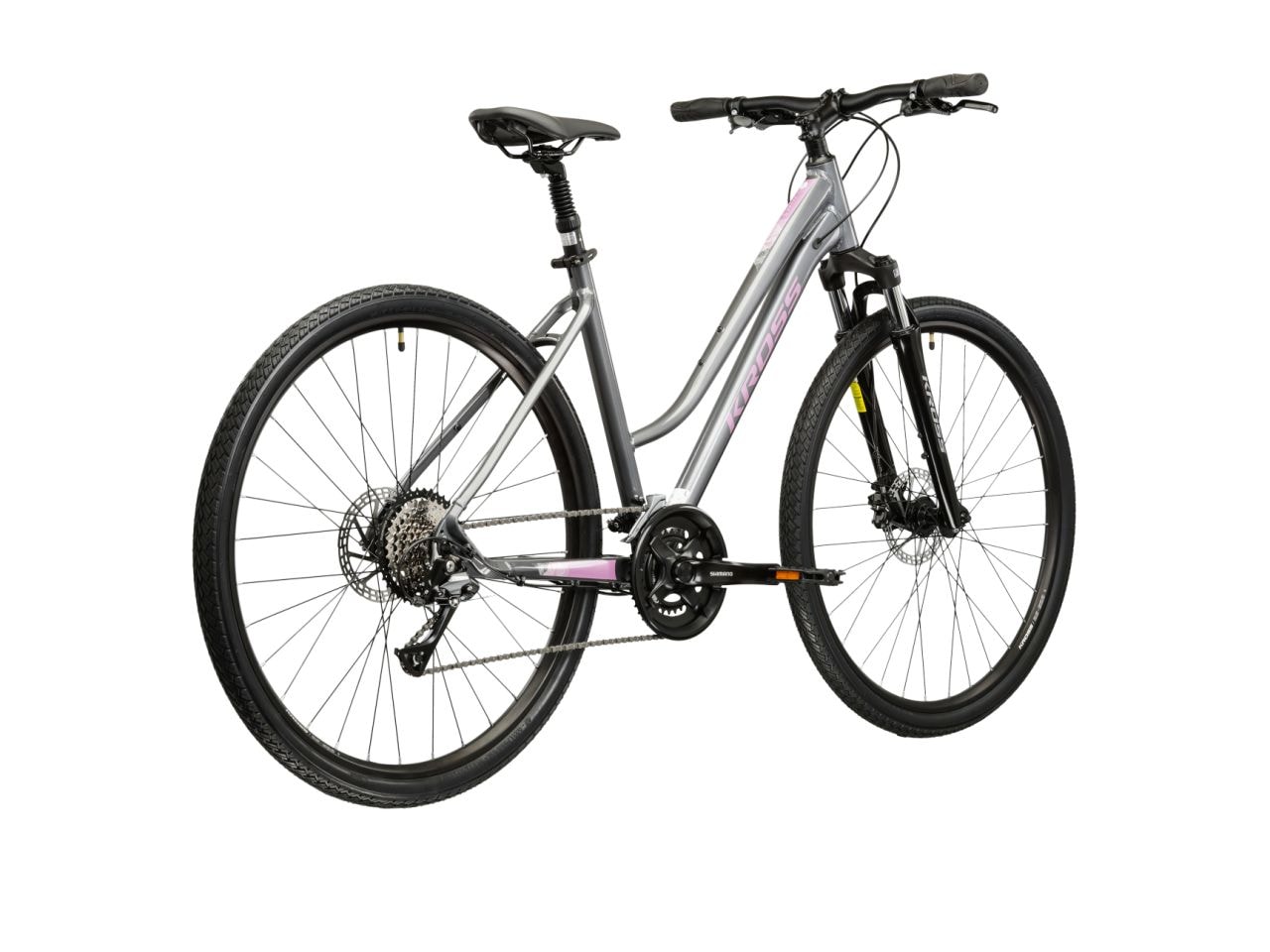 Kross Crossrad »KROSS Crossrad Damen 28" Evado 4.0 grau 16 Gänge« 16 Gang Shimano ACERA M3020 Schaltwerk Kettenschaltung