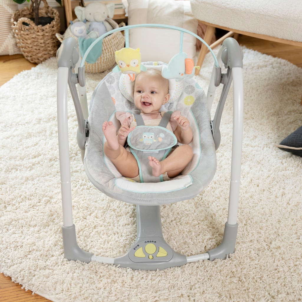 ingenuity Babyschaukel »Swing'n Go, Hugs & Hoots«, bis 9 kg, tragbar