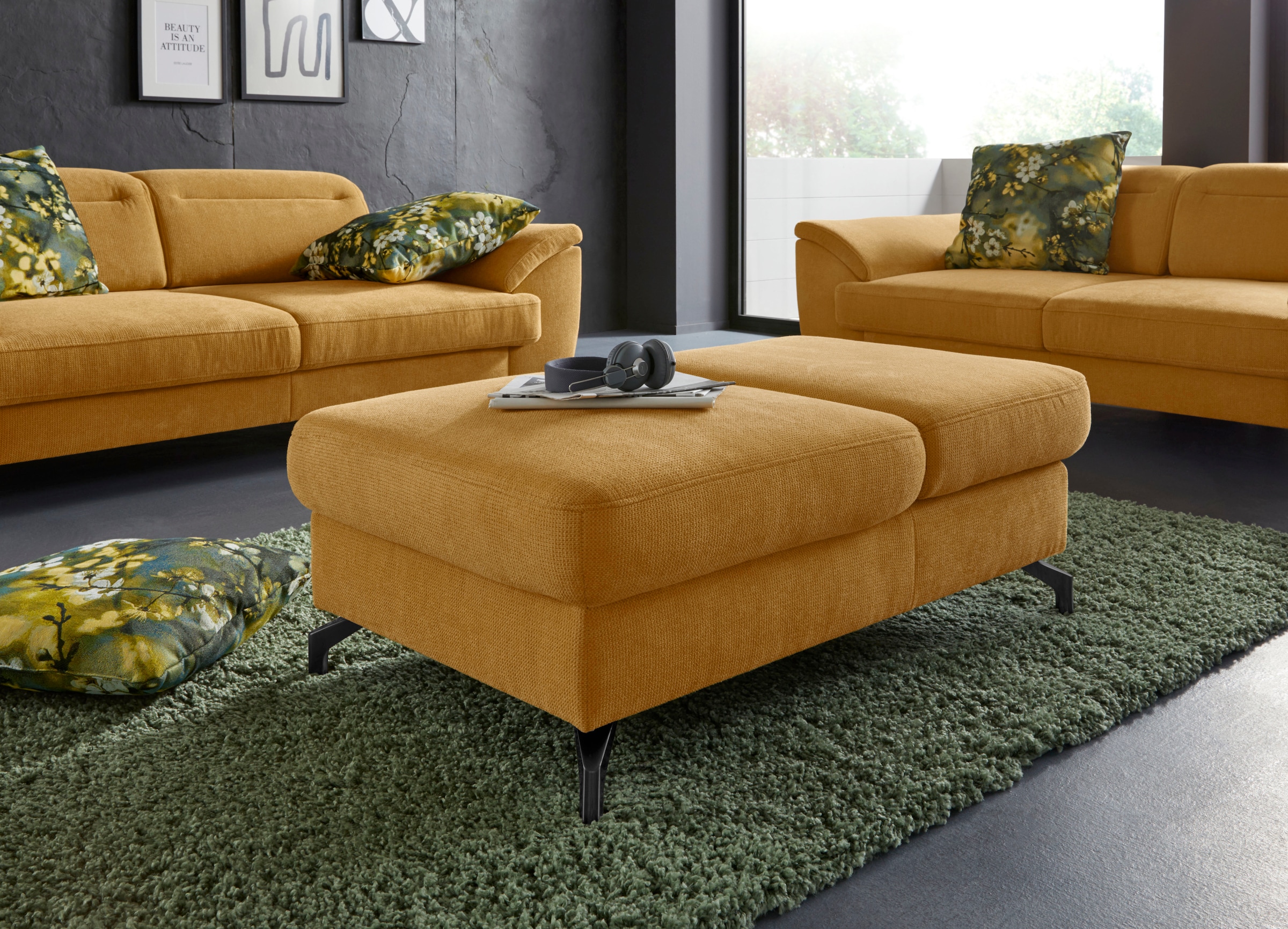 sit&more Hocker »Percy«, Fußhöhe 12 cm, mit Klappfunktion, wahlweise in 2 Fußfarben