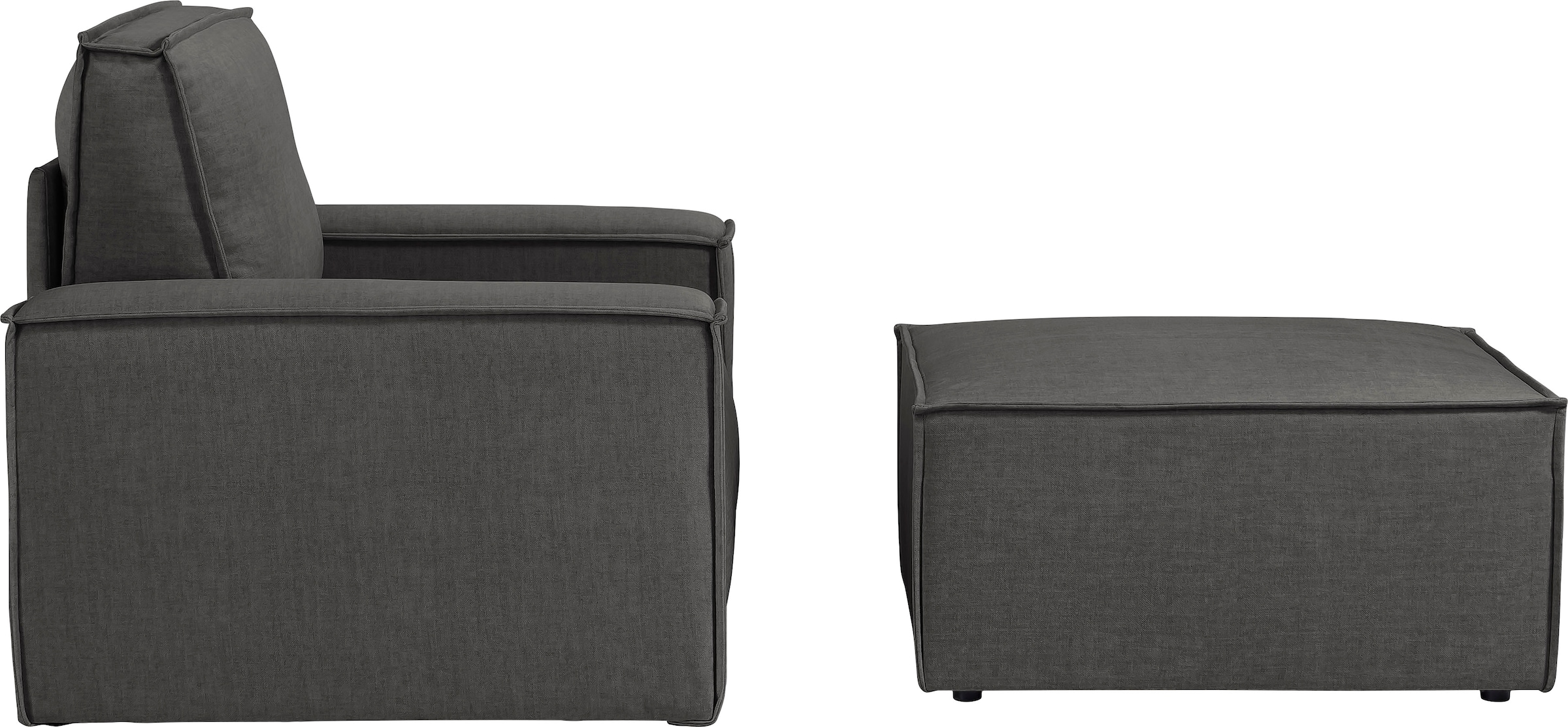Home affaire Sessel »SHERWOOD«, Loveseat und Hocker im Set, passend zur Polster-Serie SHERWOOD
