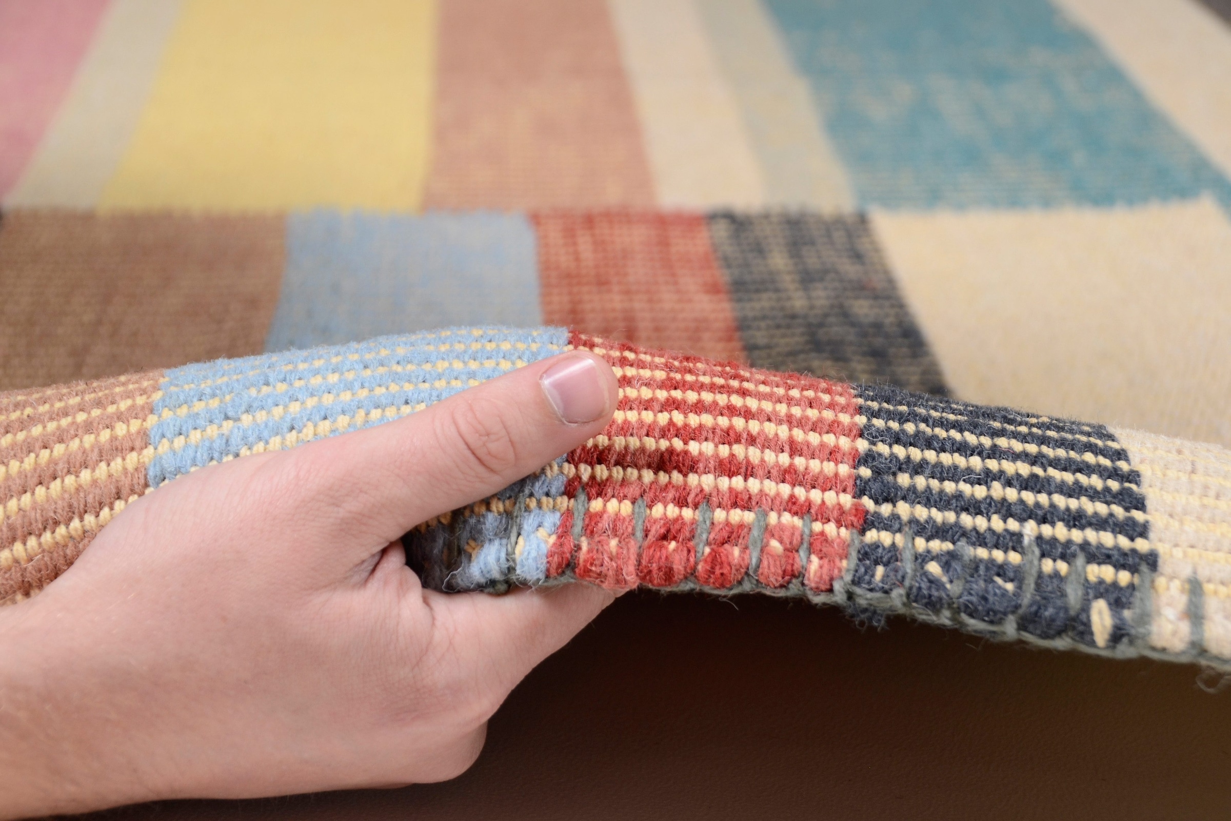 TOM TAILOR HOME Wollteppich »Patch«, rechteckig, 6 mm Höhe, reine Wolle, handgewebt, Boho-Style