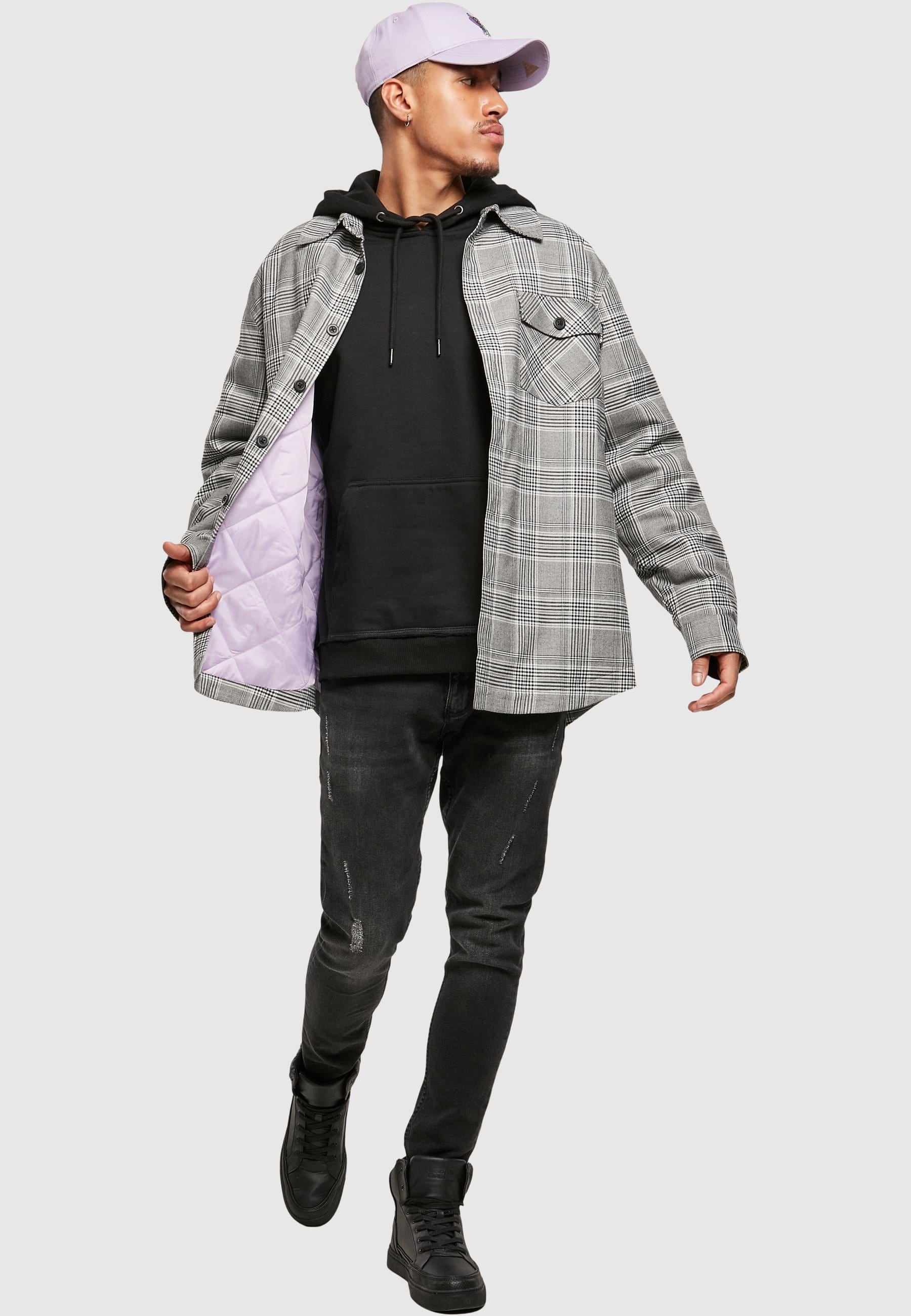 CAYLER & SONS Winterjacke »Cayler & Sons Herren Plaid Out Quilted Shirt Jacket« 1 Stk. tlg. ohne Kapuze