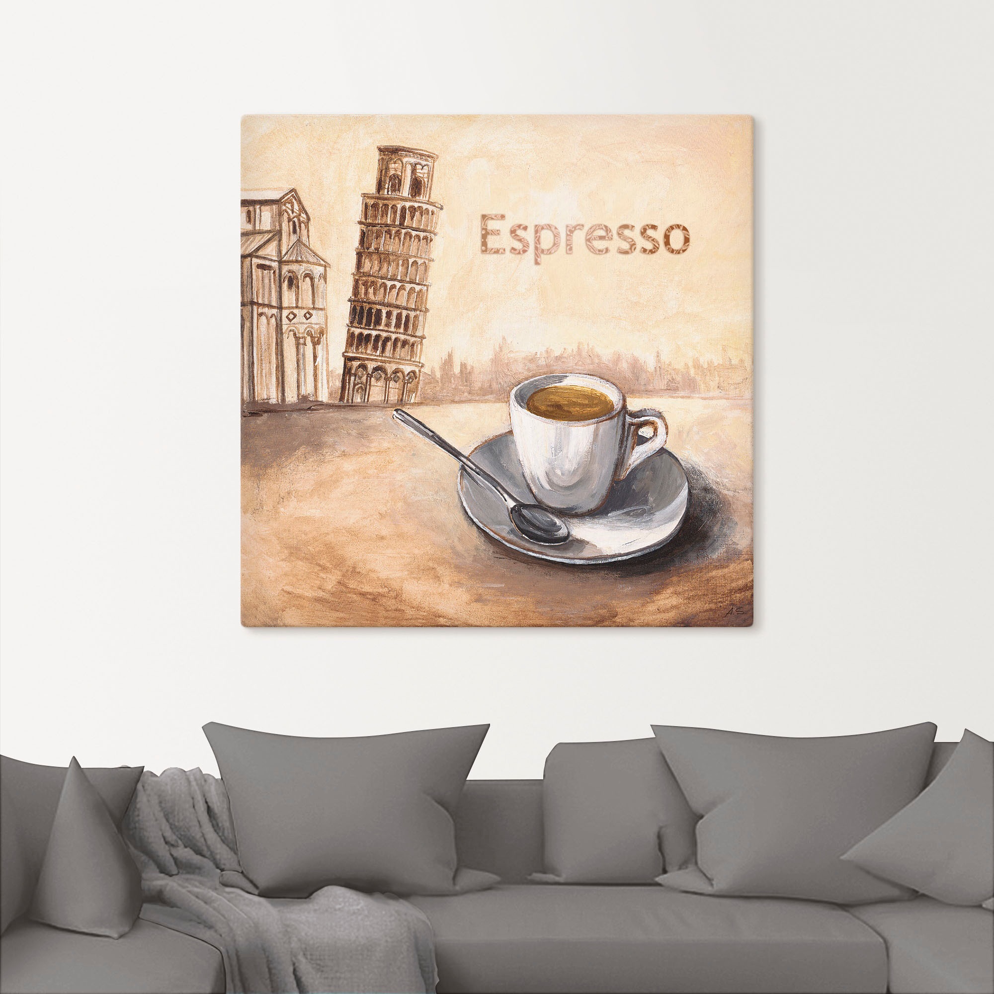 Artland Wandbild »Espresso in Pisa«, Kaffee Bilder, (1 St.), als Leinwandbild, Poster in verschied. Größen