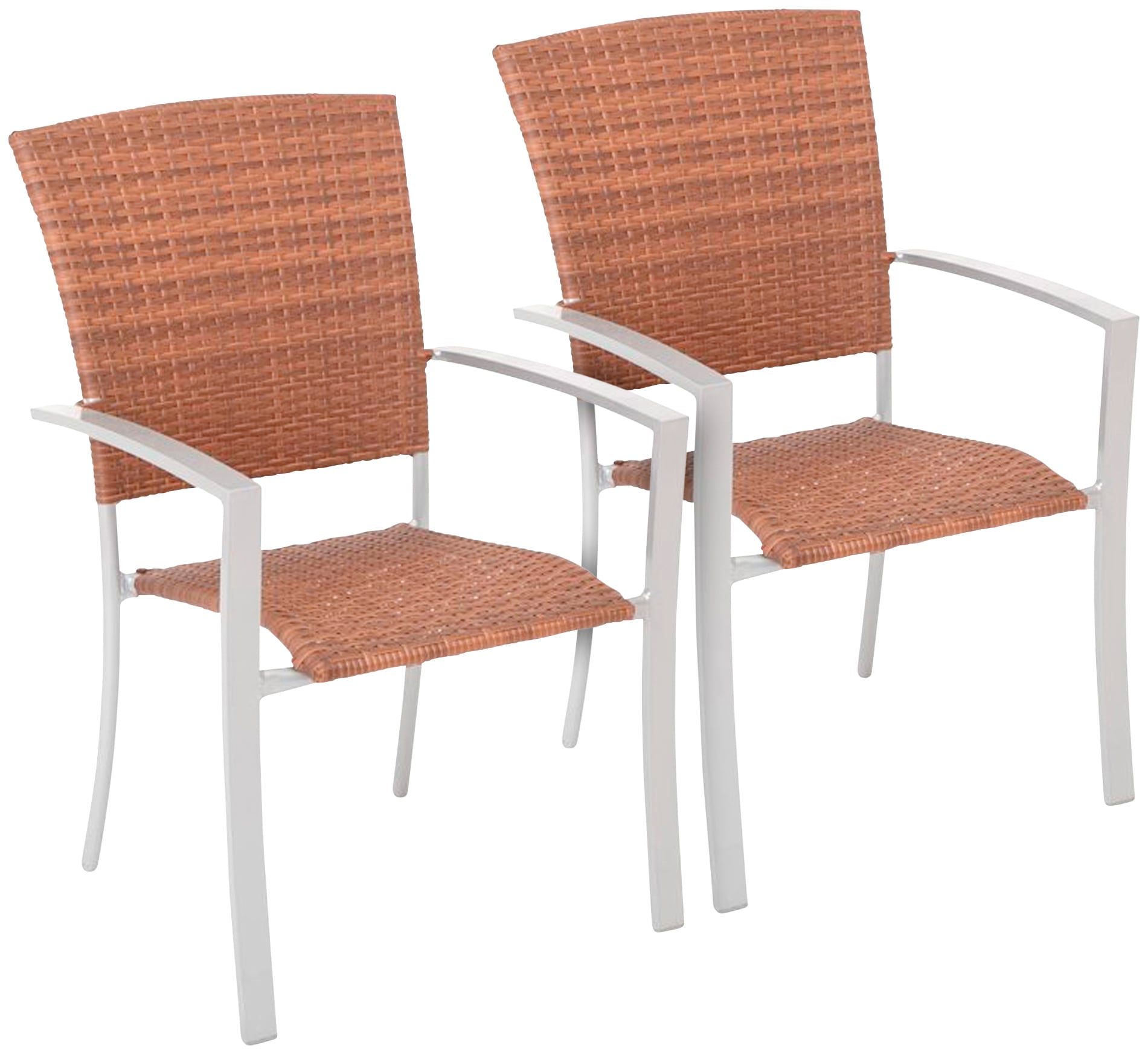 MERXX Gartenstuhl »Savonna« (Set) 2 Stk. 2er Set, Polyrattan, stapelbar, 2e günstig online kaufen
