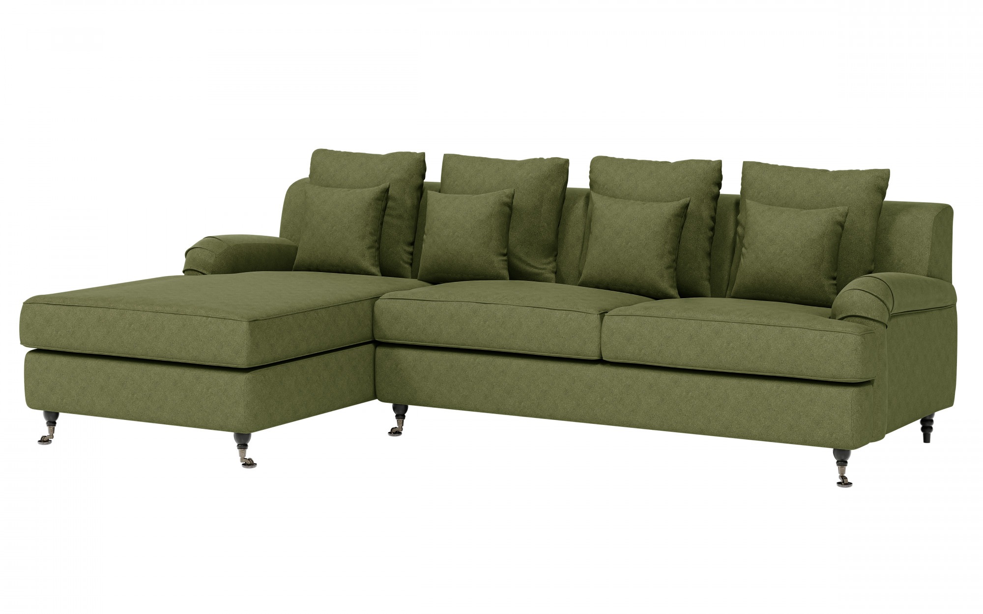 Guido Maria Kretschmer Home&Living Ecksofa »NORIN L-Form«, zwei Fußarten: vorne - Rollen, hinten - Holzfüße