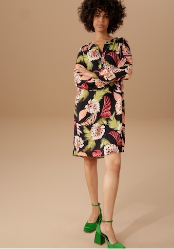 Aniston CASUAL Blusenkleid, farbenfroh mit großflächigen Blättern und Blüten bedruckt... kaufen
