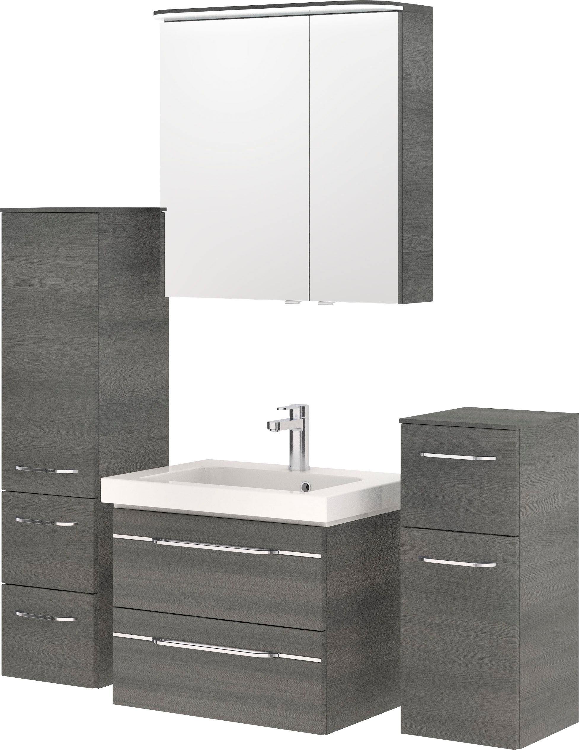 Saphir Badmöbel-Set »Balto Sprint 4-teilig, Mineralmarmor-Waschtisch mit LE günstig online kaufen