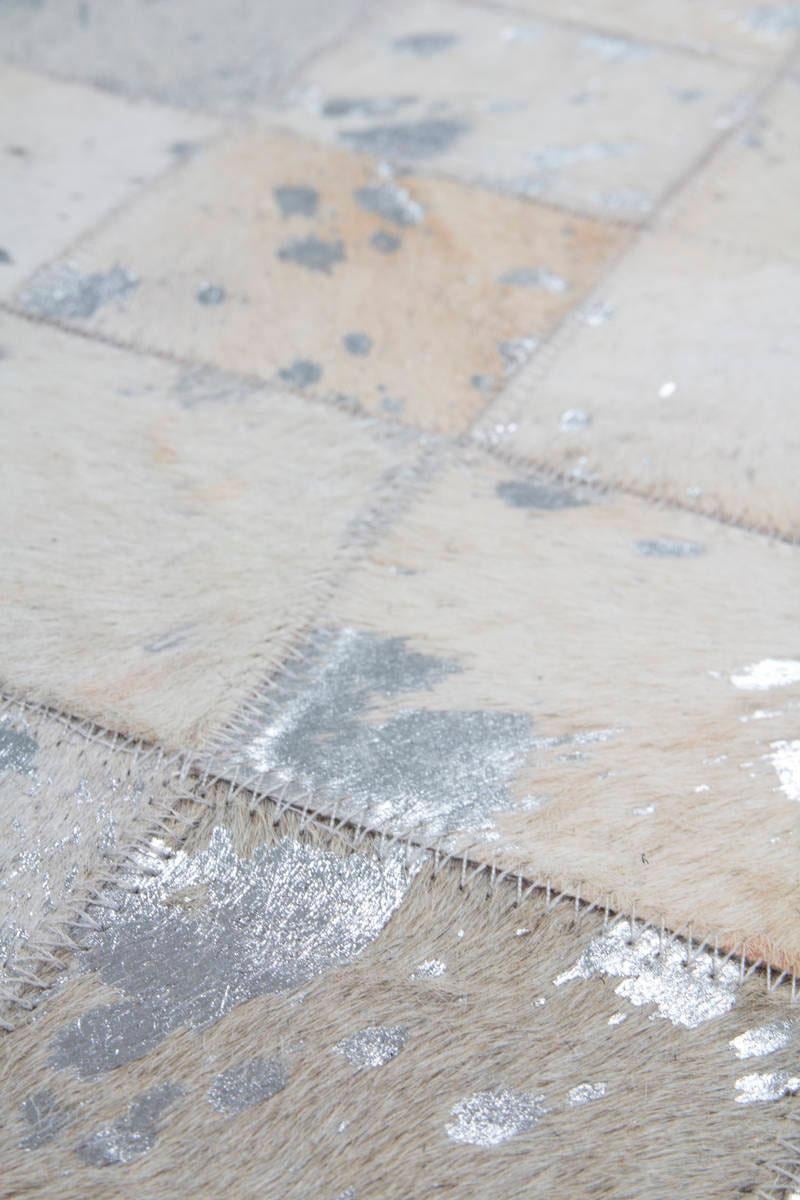 Kayoom Lederteppich »Lavish 210 - Fellteppich«, rechteckig, 8 mm Höhe, 100% Rindsleder, Patchwork-Dessin, Wohnzimmer
