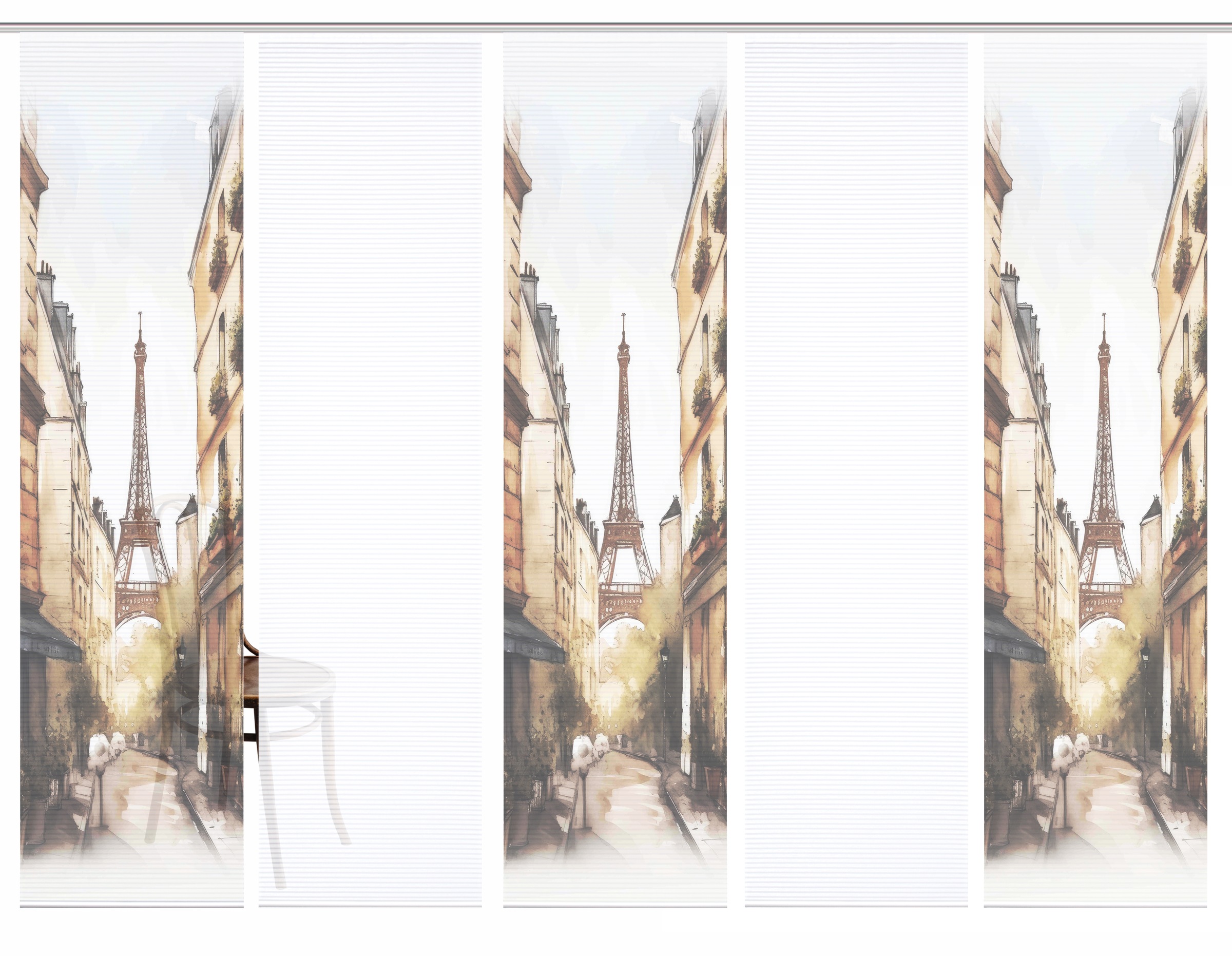 HOME in green Schiebegardine »FRANCQ« Paneelwagen 5 Stk. tlg. Bambusoptik, günstig online kaufen