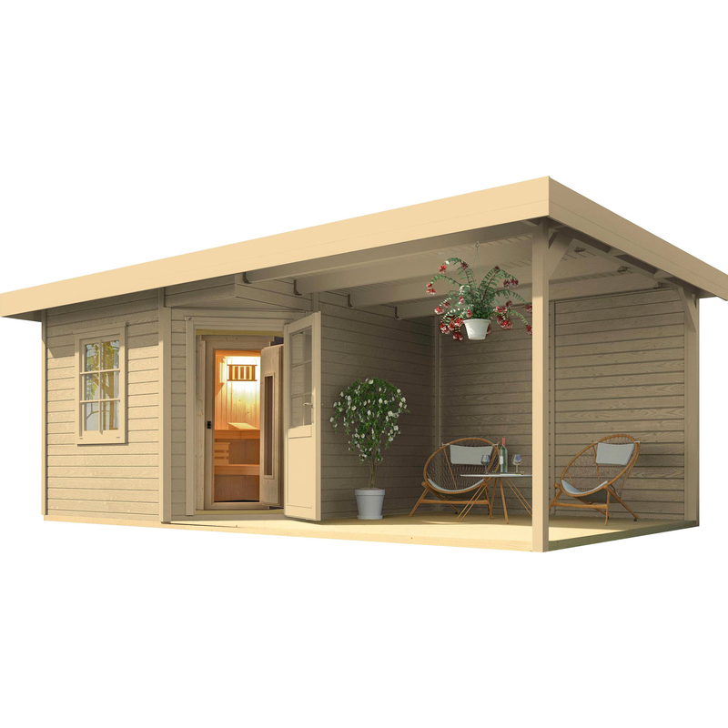 WEKA Saunahaus »Salo« Set, 7, 5 kW Bio-Ofen mit digitaler Steuerung natur