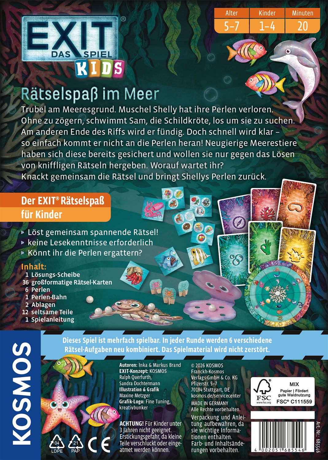 Kosmos Spiel »EXIT® Kids Rätselspaß im Meer« Made in Germany