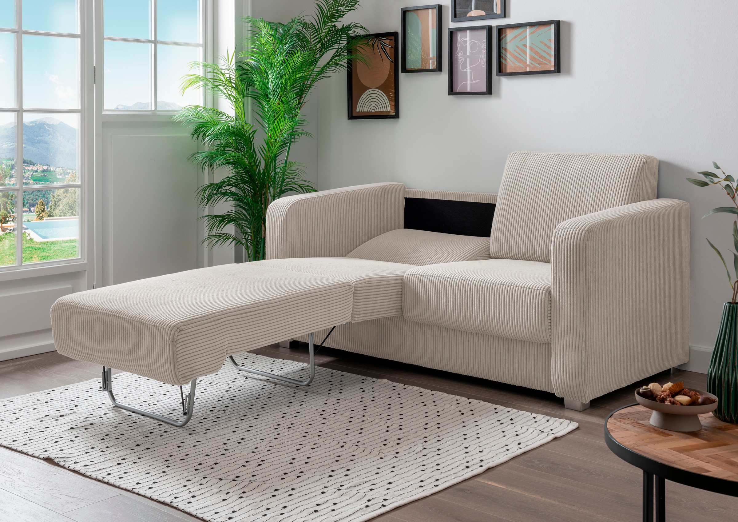 INOSIGN Schlafsofa »Mia«, mit 2 Einzelauszügen als Längsschläfer günstig online kaufen