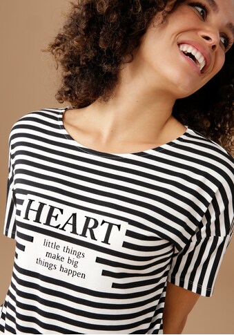 Aniston SELECTED T-Shirt, mit Statement-Spruch und Streifen kaufen