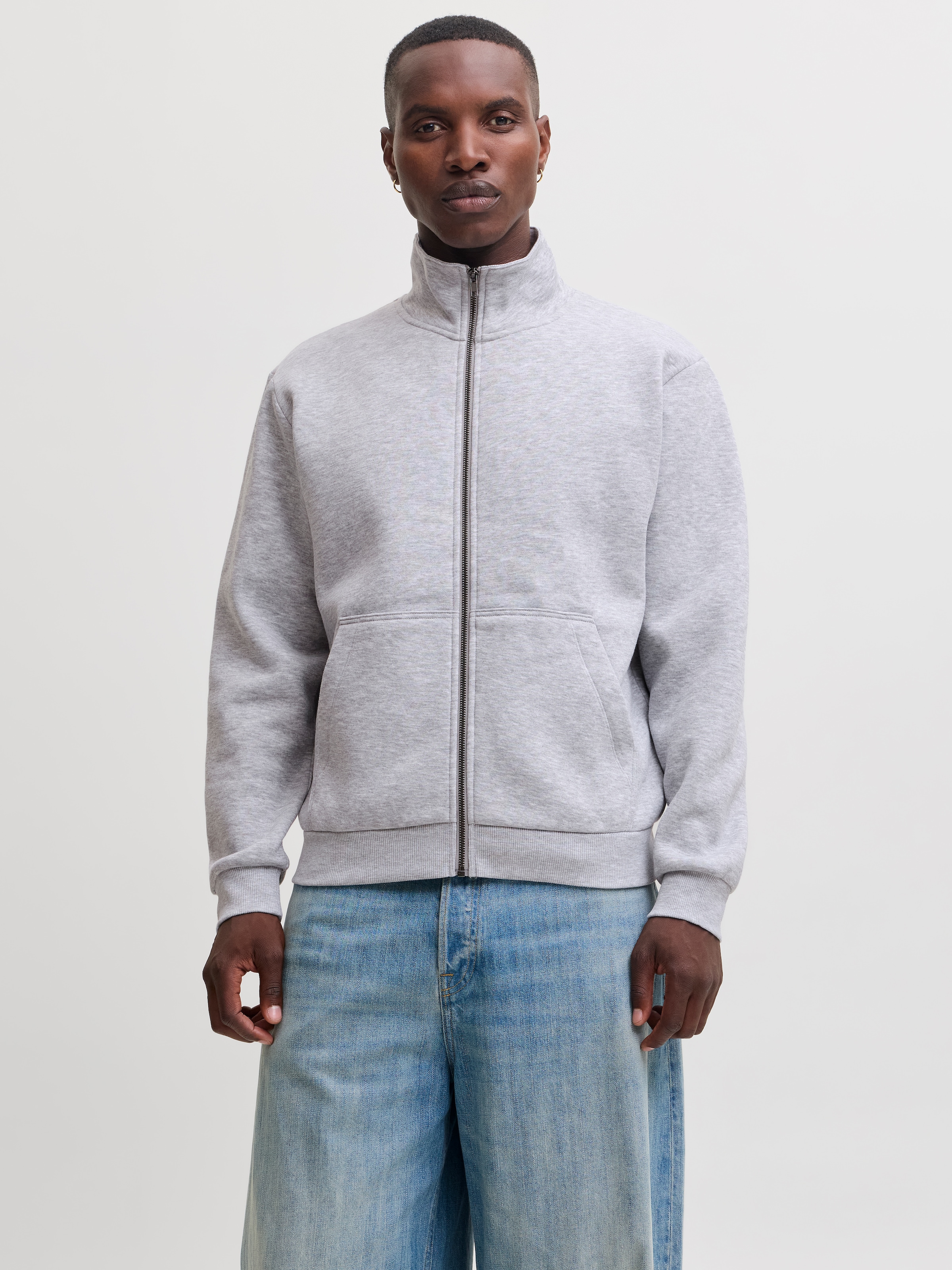 Jack & Jones Sweatjacke »JJEBRADLEY SWEAT ZIP HN NOOS« Materialmix, regular fit