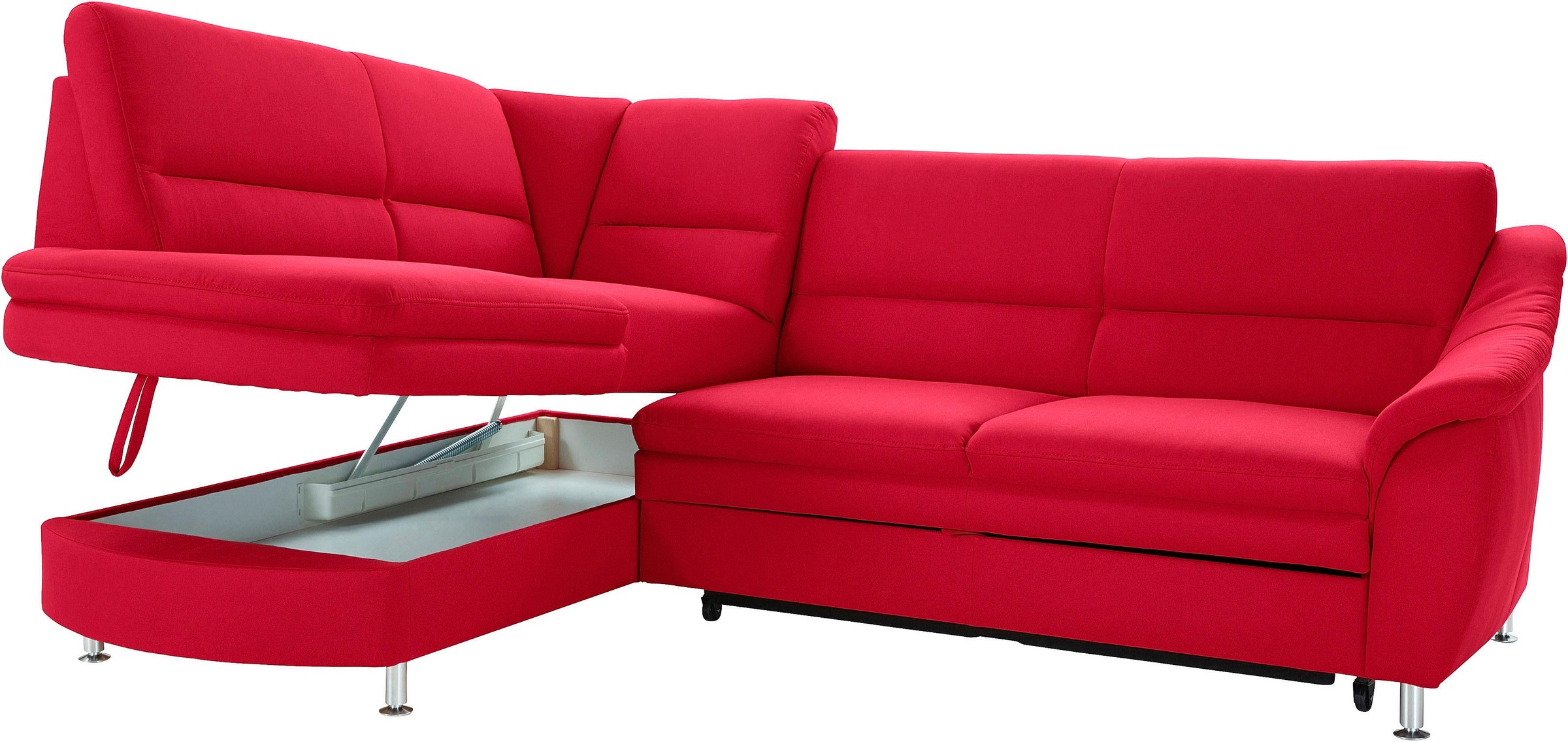 sit&more Ecksofa »Cardoso L-Form«, mit Federkern, wahlweise mit Bettfunktion und Schubkasten
