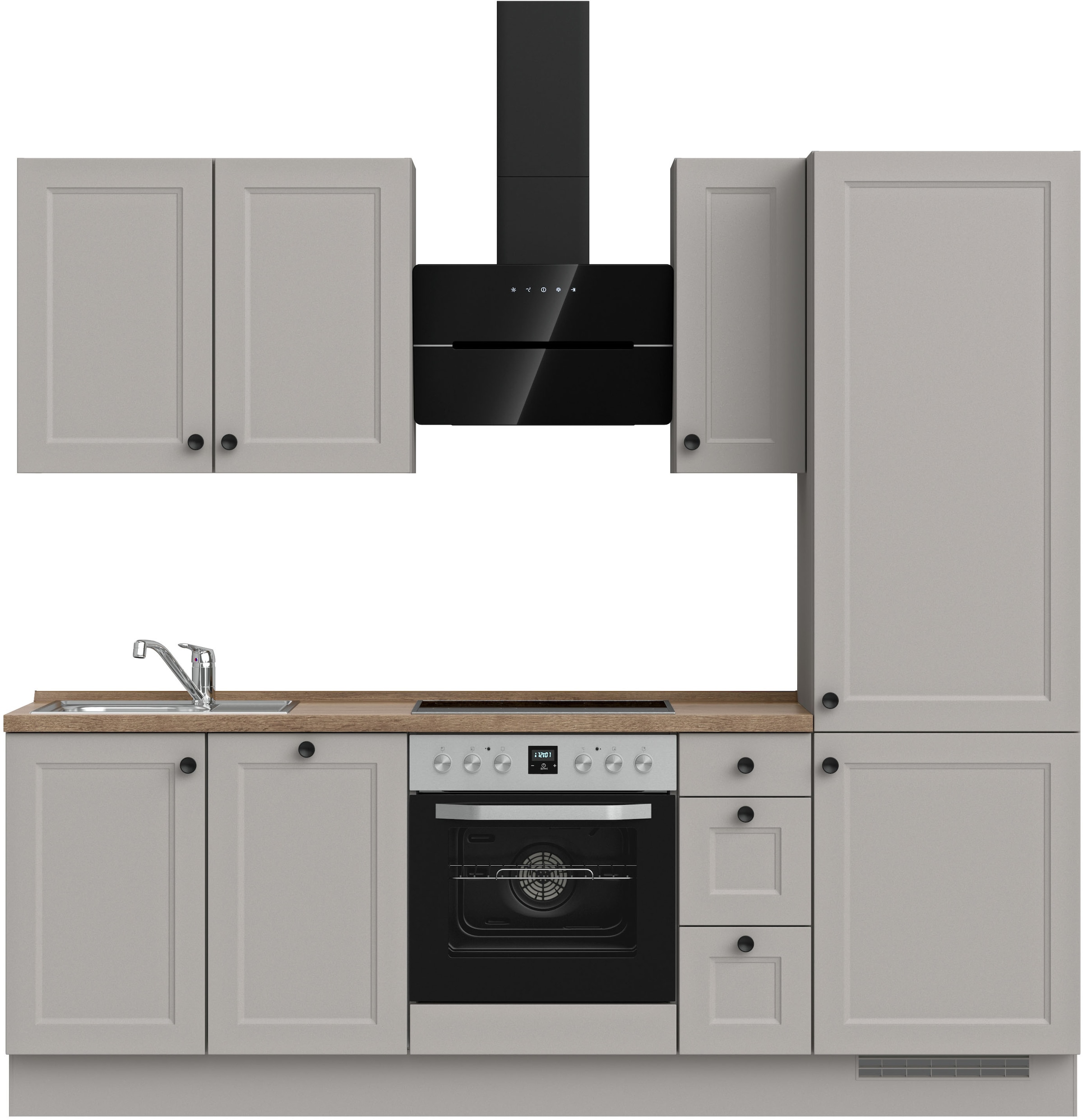 nobilia® Küchenzeile »"Cascada II"« vormontiert, Breite 240 cm, Ausrichtung wählbar, wahlw. mit E-Geräten