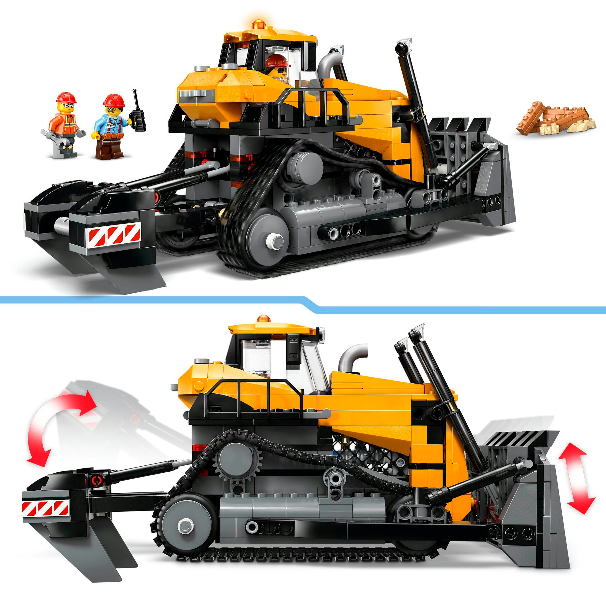 LEGO® Konstruktionsspielsteine »Gelber Bulldozer (60466), LEGO City«, (682 St.), Made in Europe