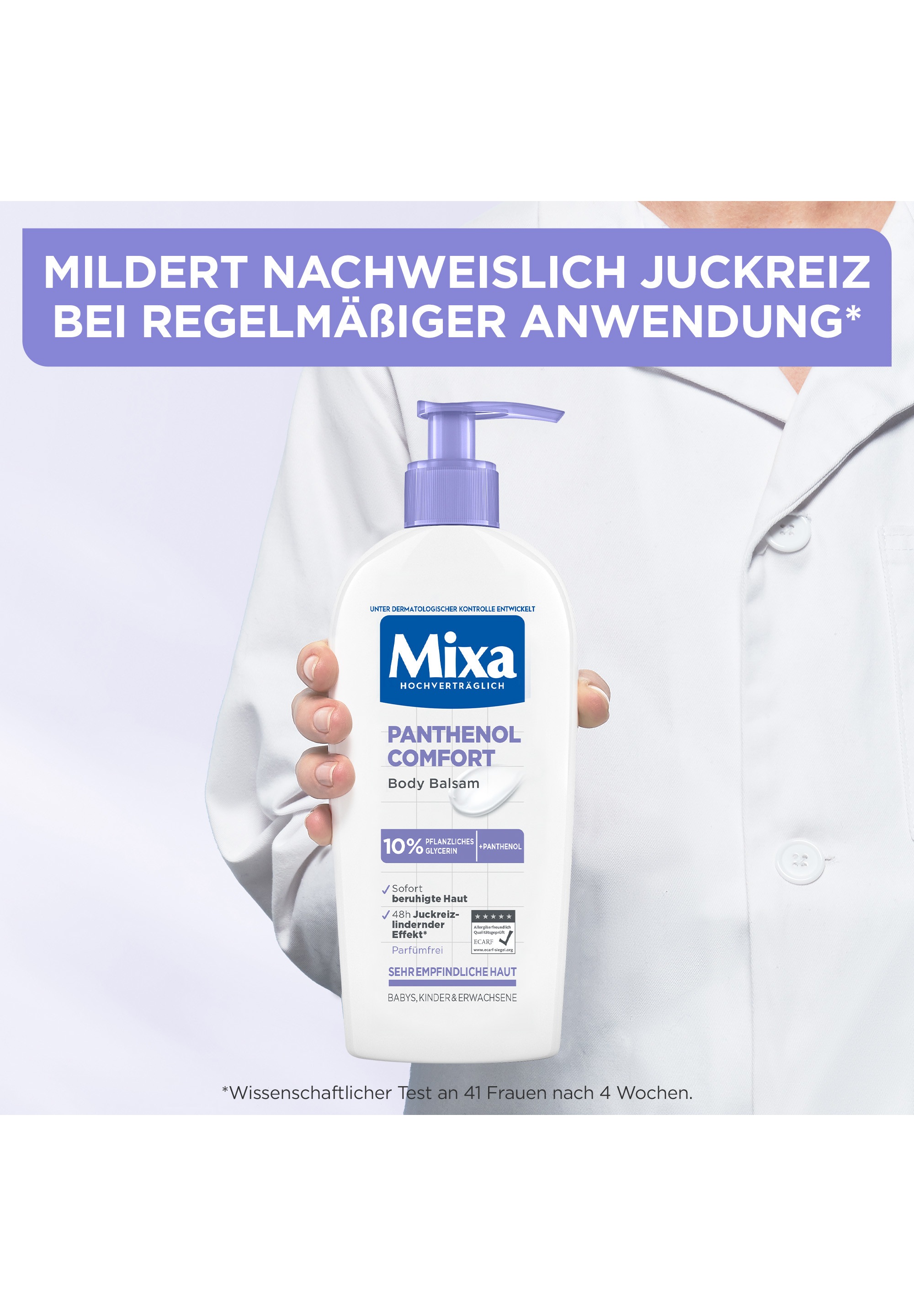Mixa Körperbalsam »MIXA PANTHENOL COMFORT BODY BALSAM« wirkt Spannungsgefühlen entgegen, beruhigende Wirkung