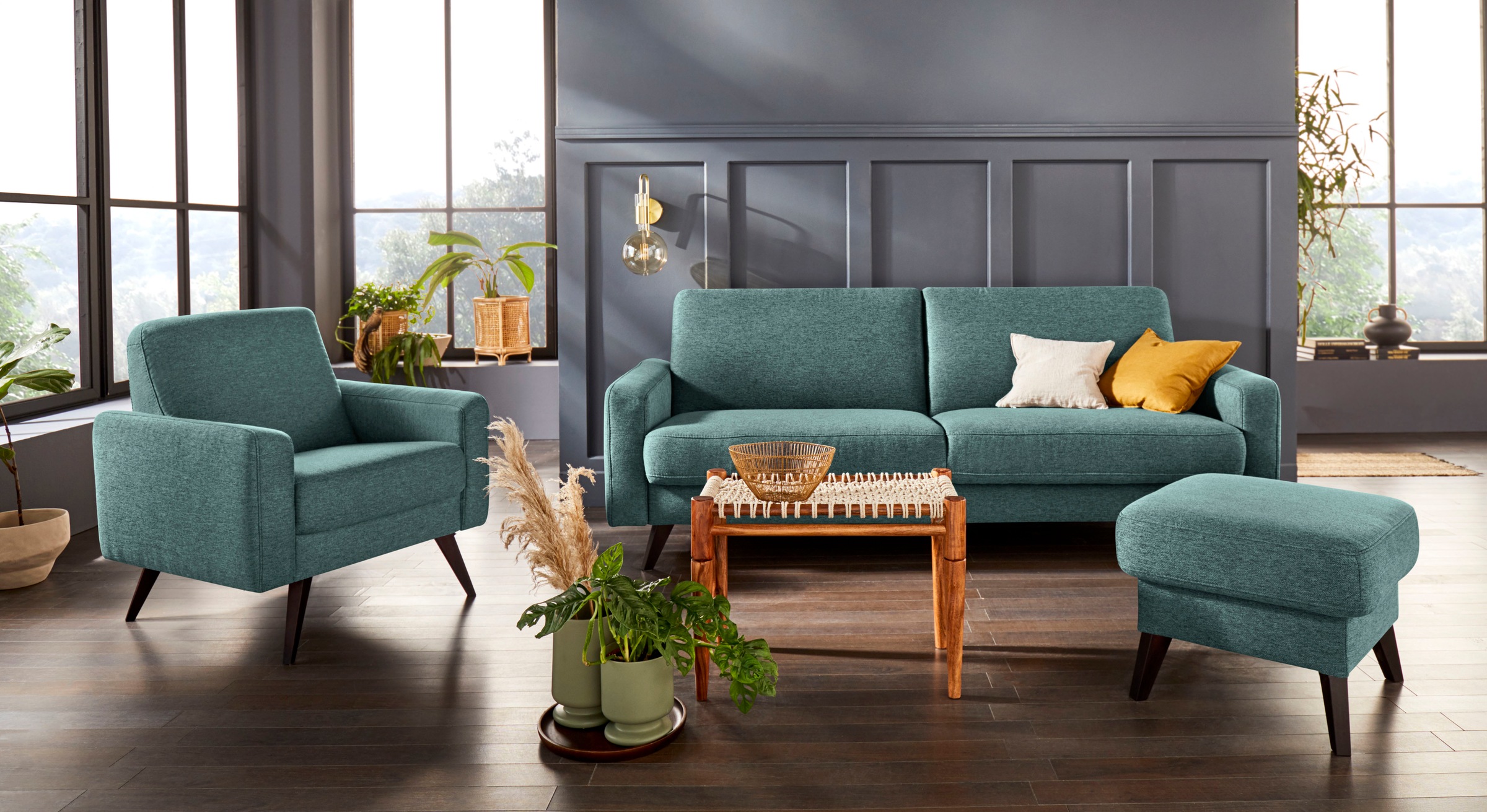 exxpo - sofa fashion 3-Sitzer »Samso, elegant und bequem, toller Sitzkomfort, Schlafsofa«, Kippcouch, inklusive Bettfunktion und Bettkasten, Komfortsitzhöhe 49cm