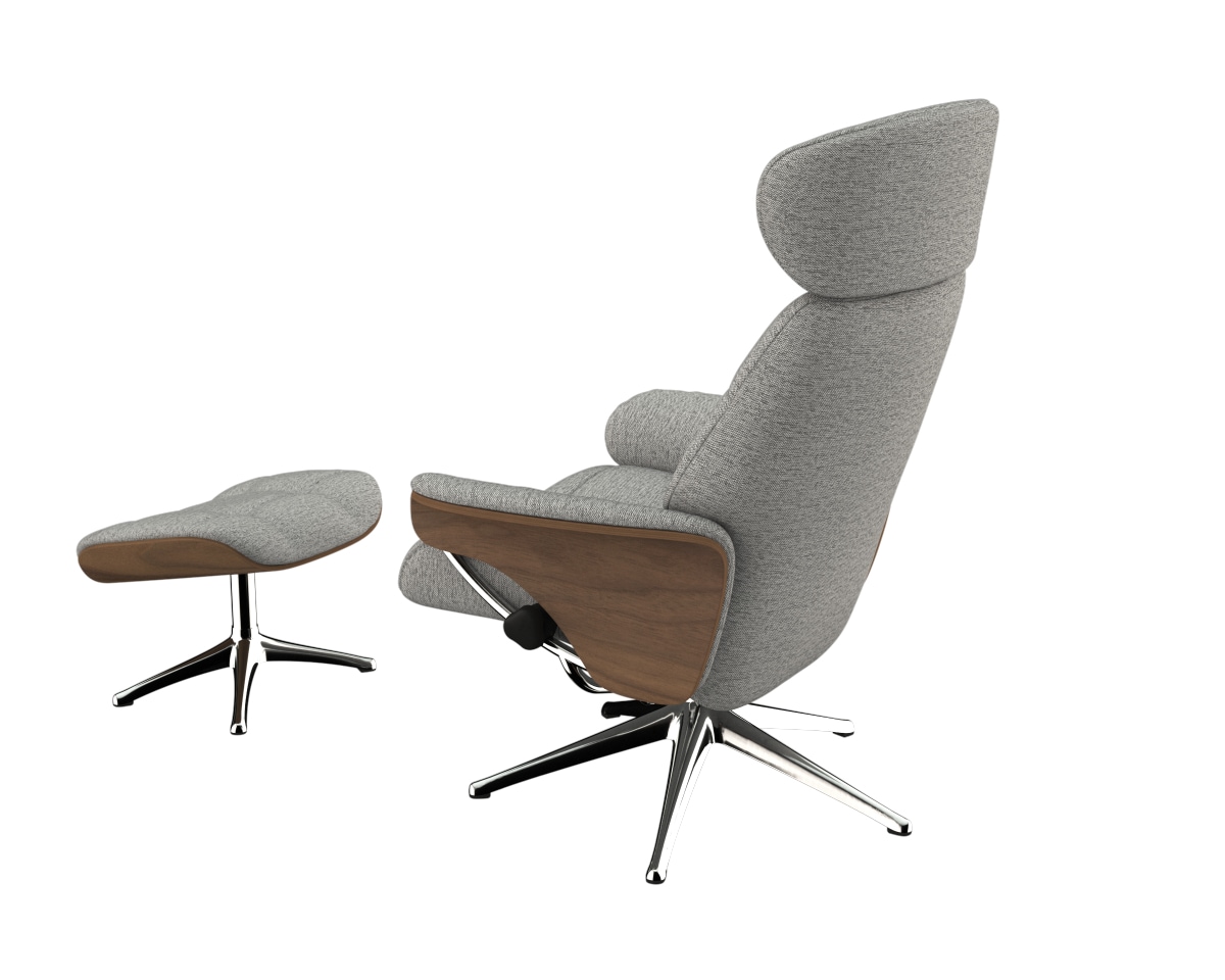 FLEXLUX Relaxsessel »Skagen Funktionsessel, Polstersessel, Armlehne, TV-Fernsehsessel«, Rücken- und Kopfteilverstellung, Fuß Alu, Armlehne Eiche, Drehbar