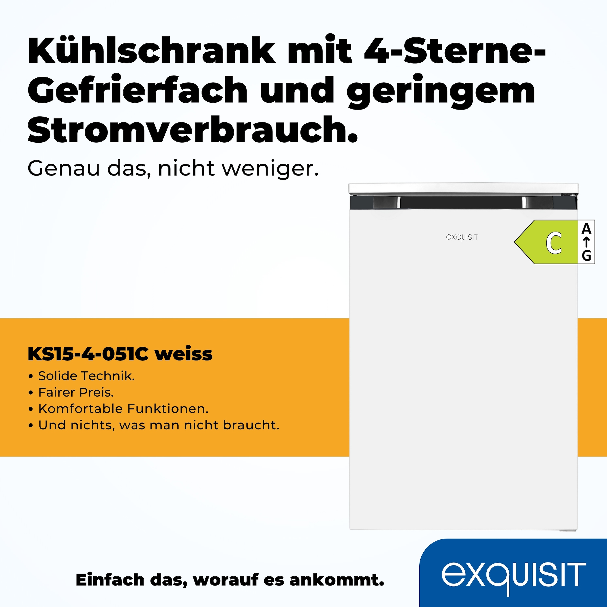 exquisit Kühlschrank KS15-4-051C weiss »KS15-4-051C weiss« 84,5 cm hoch 54,9 cm breit