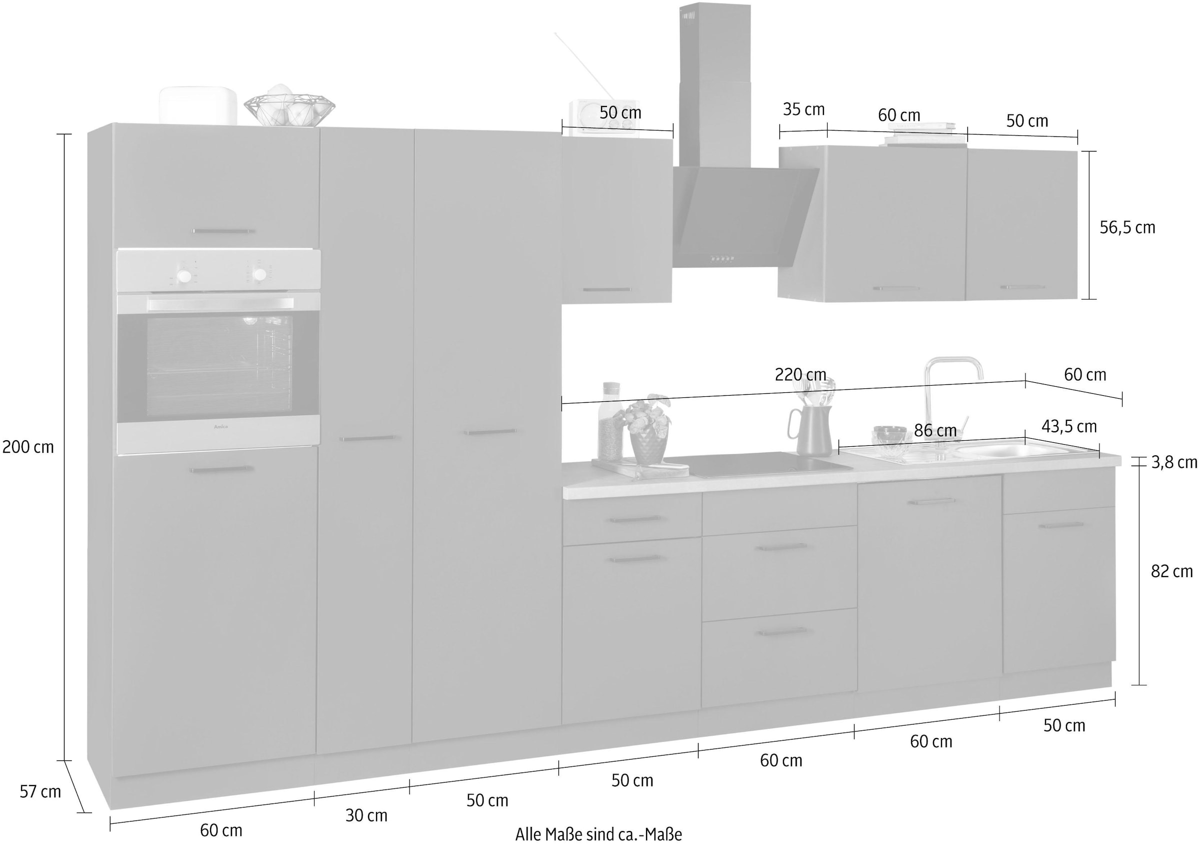 bestellen online mit E-Geräten, 360 Breite cm Küchen Küchenzeile »Esbo«, wiho