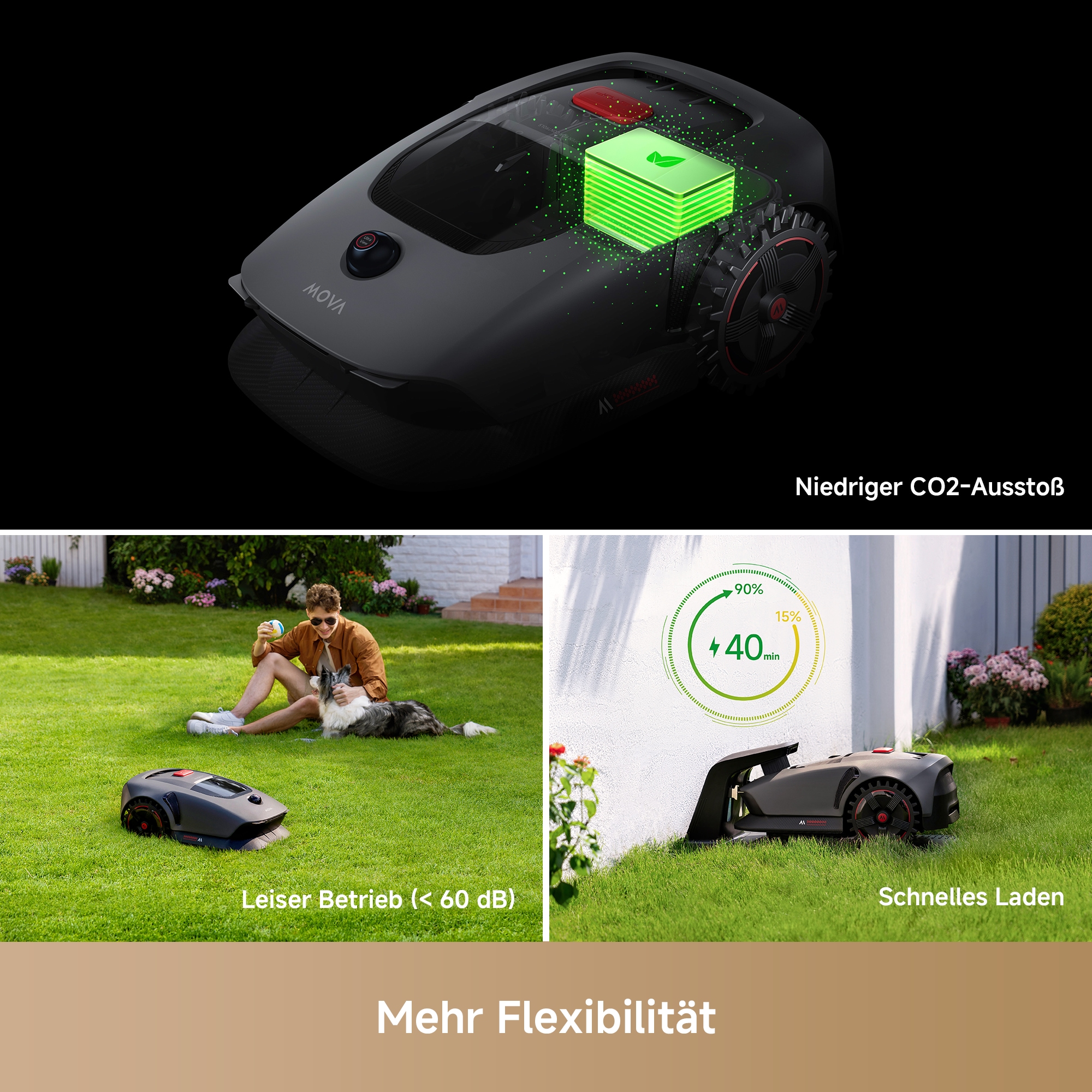 Mova Rasenmähroboter »»Mova 1000««, (mit Ladestation und umfangreichem Zubehör), 1000m², Offroad-Reifen, Schnitthöhe (2–6 cm)