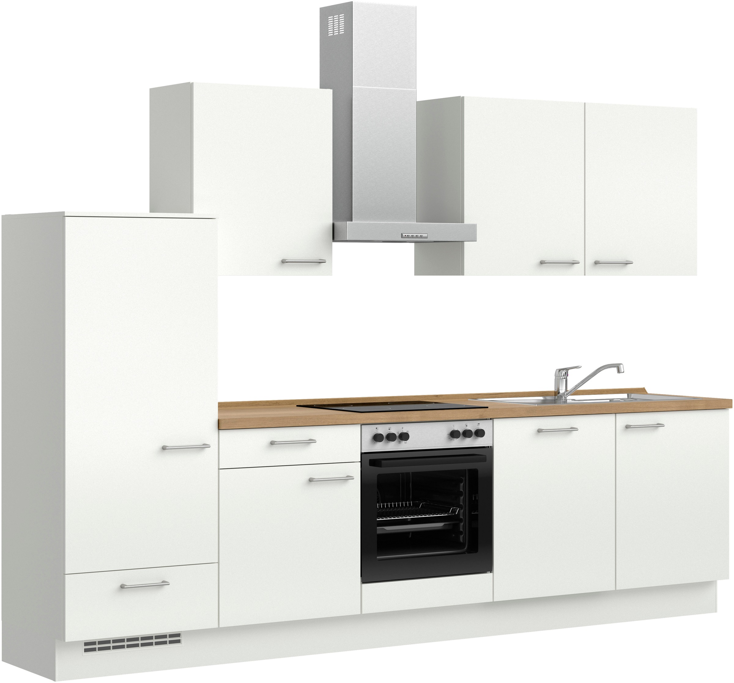 nobilia® Küchenzeile »"Laser I"«, vormontiert, Ausrichtung wählbar, Breite 300 cm, wahlw. mit E-Geräten