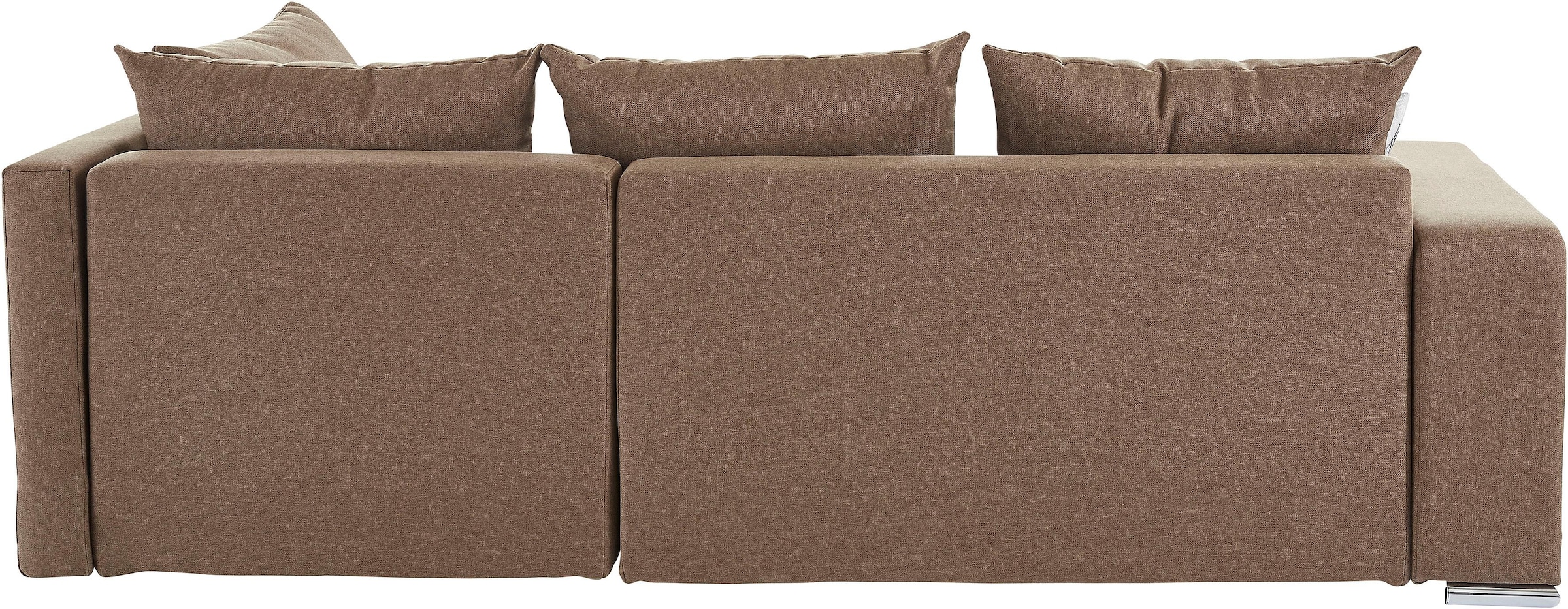 Ecksofa John mit Bettfunktion, Bettkasten und Regalarmteil