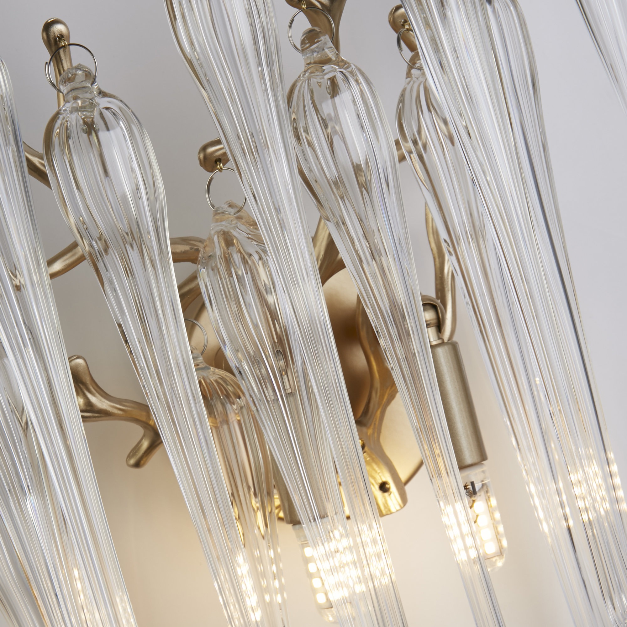 Searchlight Wandleuchte »Heritage 2Lt Wandleuchte, goldenes Metall und klare Glas-Tropfen« G9 1 Stk.